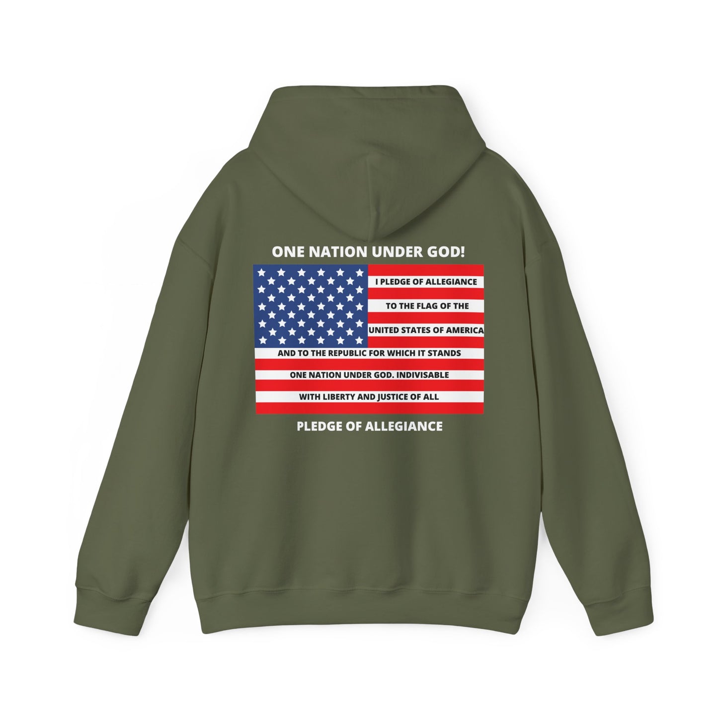 Pledge of Allegiance One Nation under GOD! Unisex Heavy Blend Hooded Sweatshirt