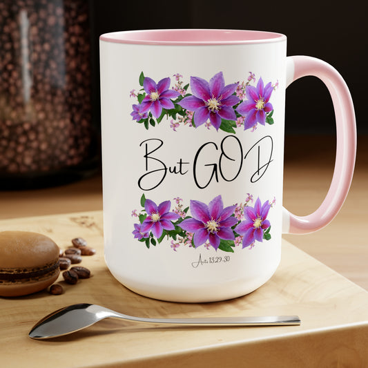 But GOD - Two-Tone Coffee Mugs, 15oz