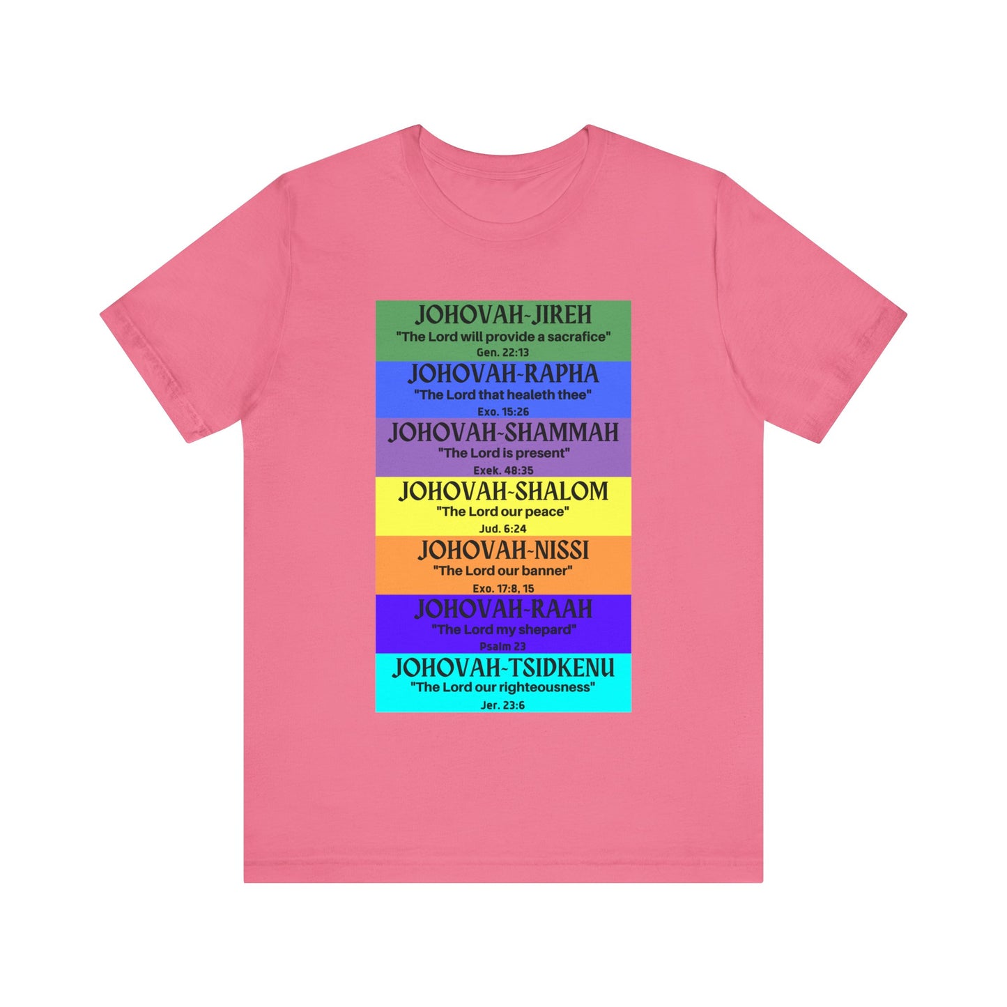 JEHOVAH's  names - Many Colors Unisex Jersey Short Sleeve Tee