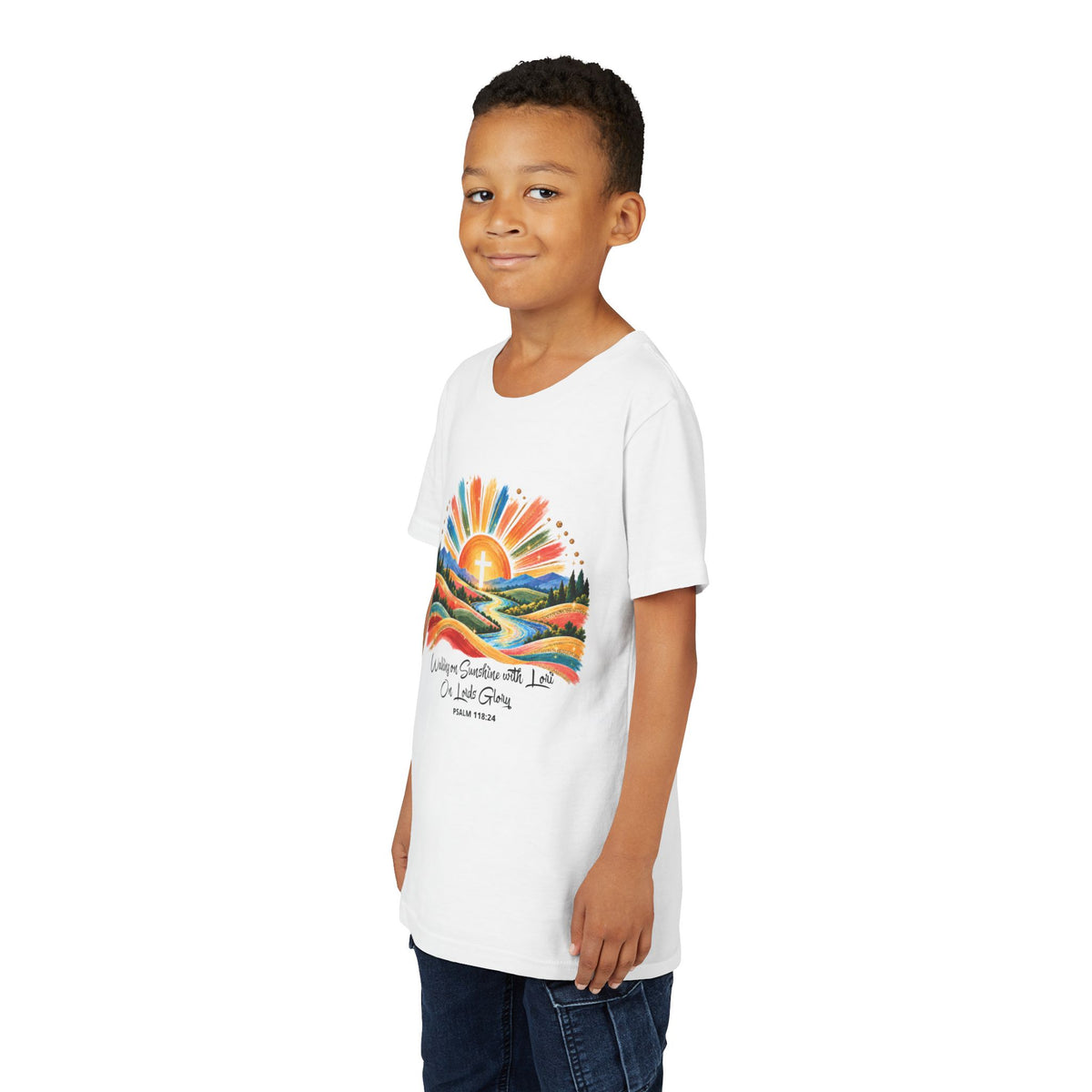 Youth Short Sleeve Tee – Walking On Sunshine with Lords Glory Design