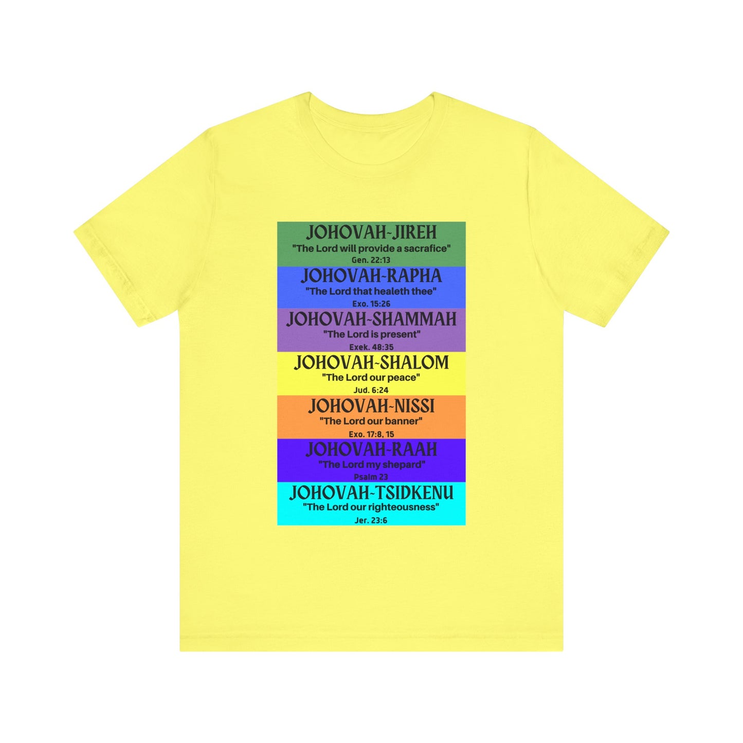 JEHOVAH's  names - Many Colors Unisex Jersey Short Sleeve Tee