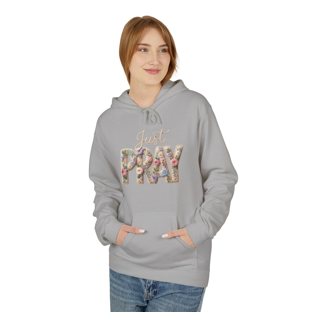 Just Pray floral letters Hoodie | Faith Christian sweatshirt design