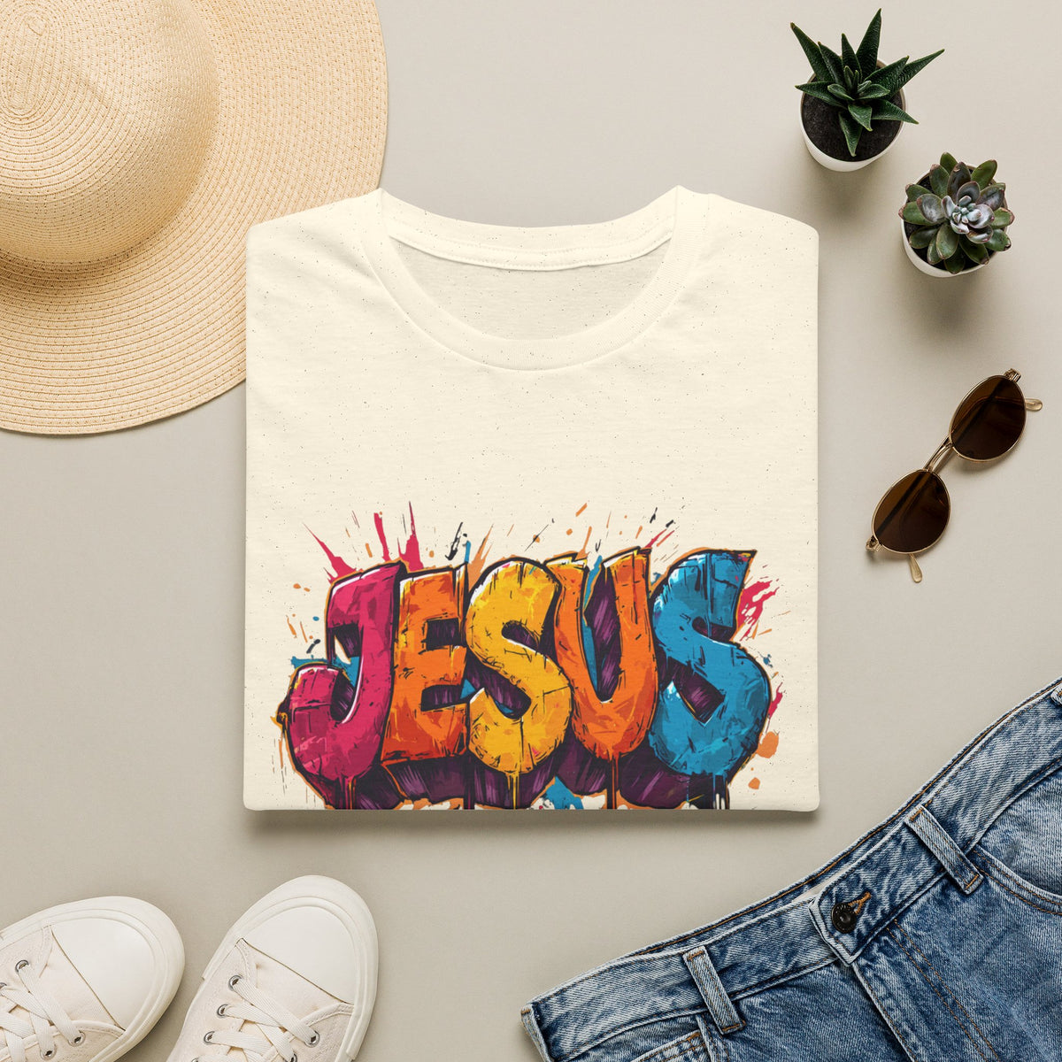 JESUS  Splash T-Shirt | Colorful Street Art Christian Tee
