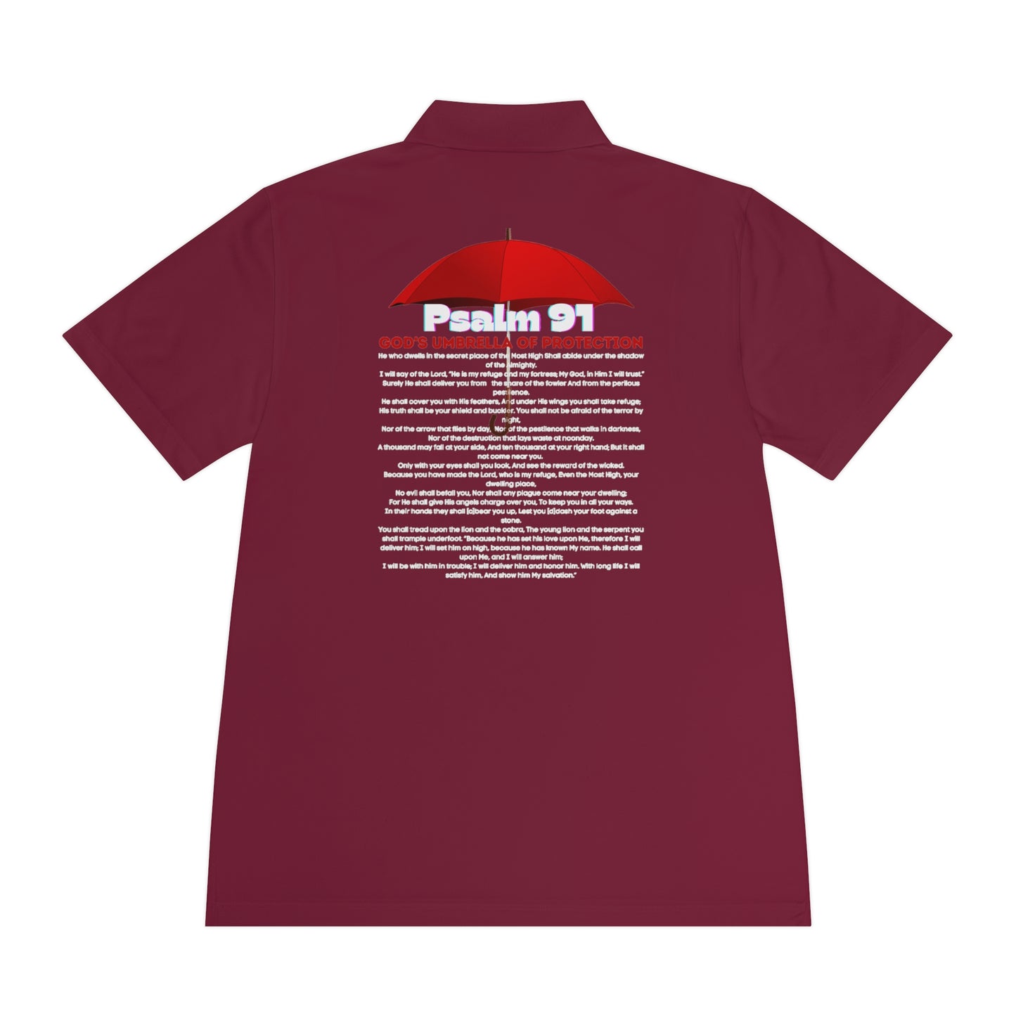 Psalm 91 GODS Umbrella Womans and Mens Sport Polo Shirt