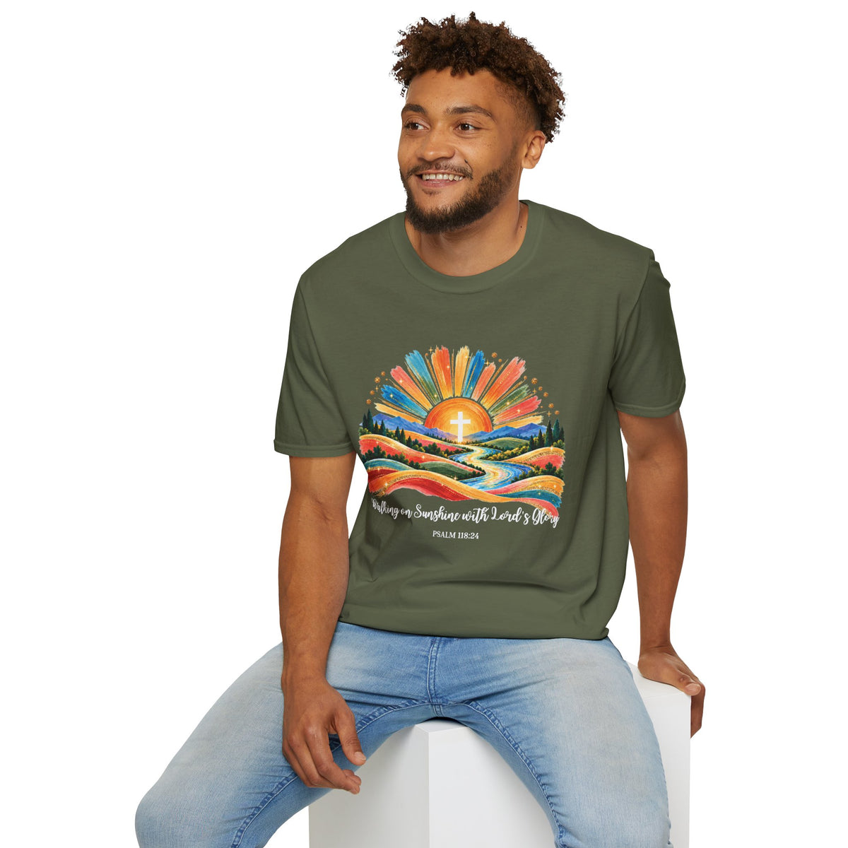 Walking On Sunshine with Lords Glory - with Lori Faith and Hope Christian Sunrise T-Shirt