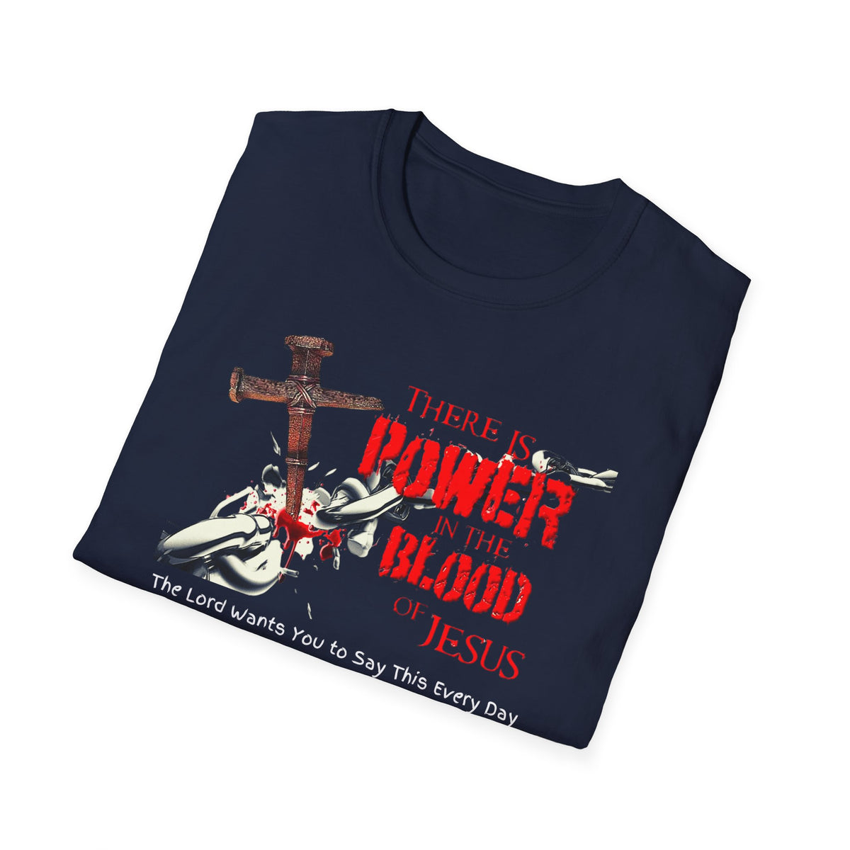 There's Power in the Blood of Jesus T-Shirt — Christian Cross Faith Shirt (Washed by the Blood)