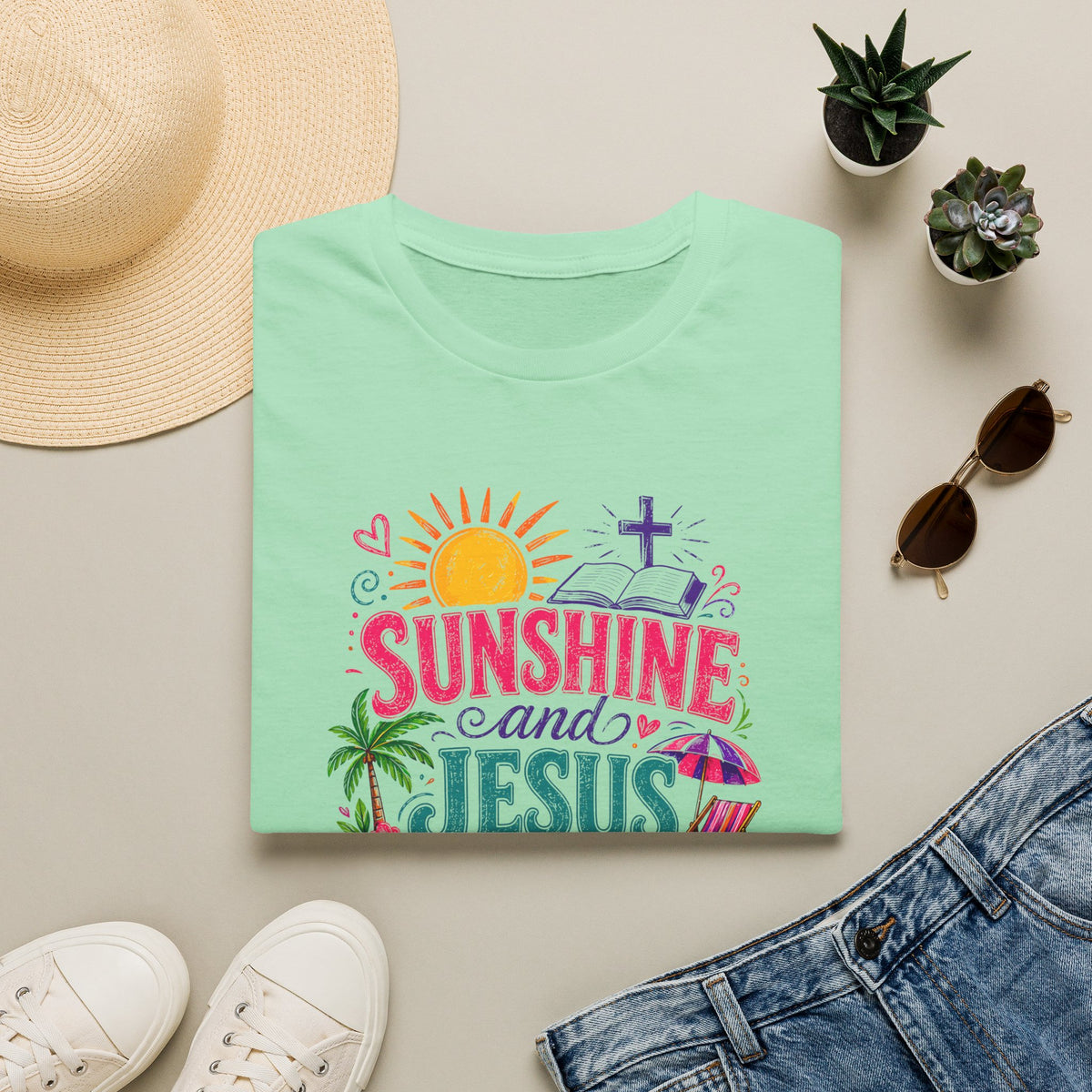 Sunshine and Jesus Christian Faith T-Shirt