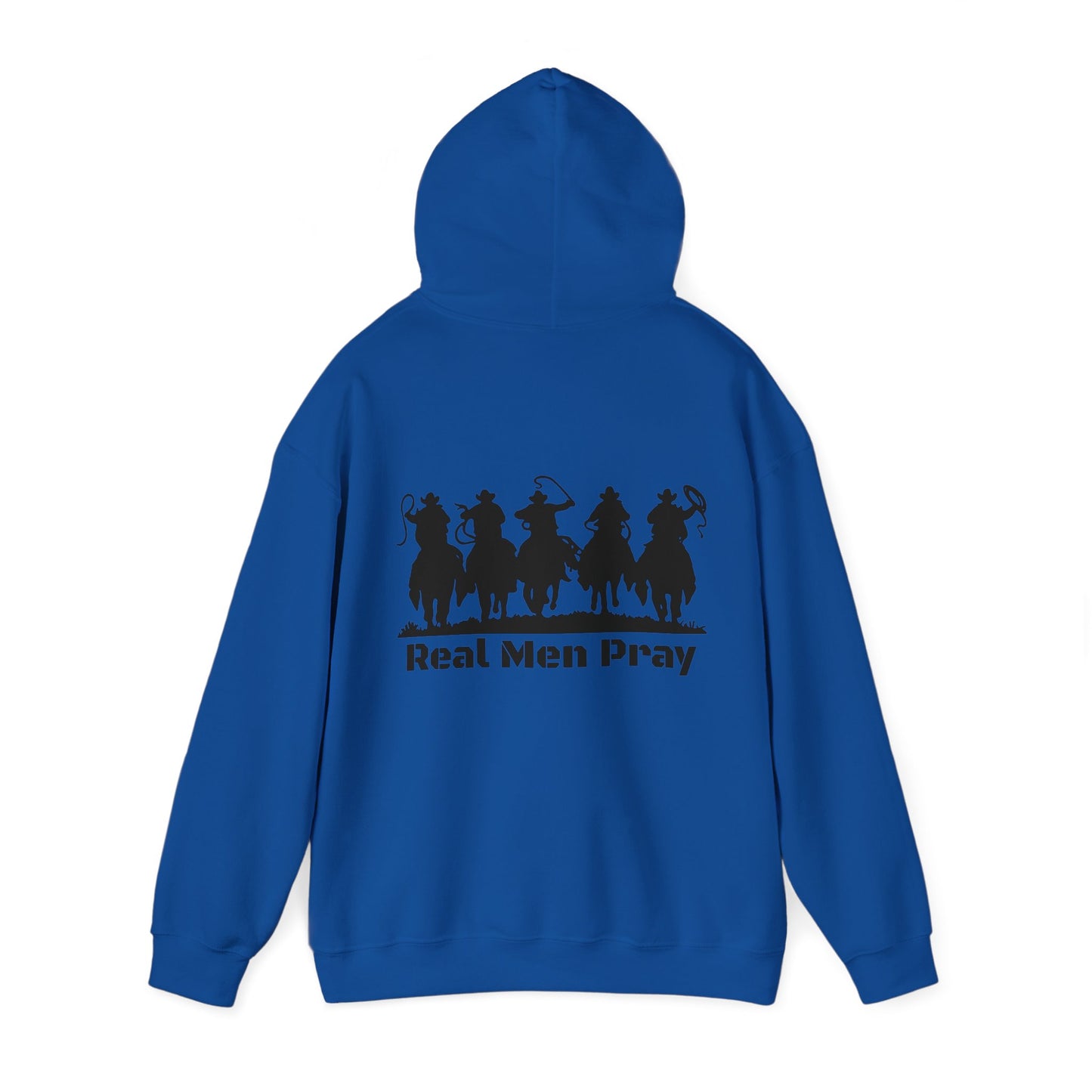 Real Men Pray Cowboys Front and Back Side Unisex Heavy Blend Hooded Sweatshirt