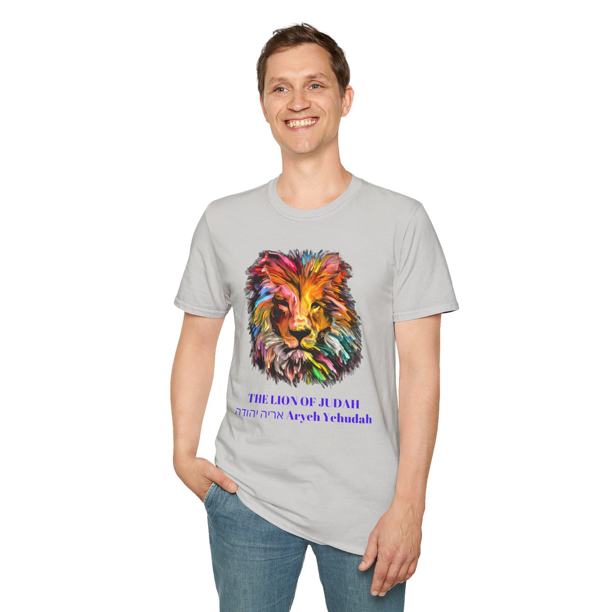 Lion of Judah Colorful Lion T-Shirt — "The Lion of Judah / Aryeh Yehudah" Graphic Tee