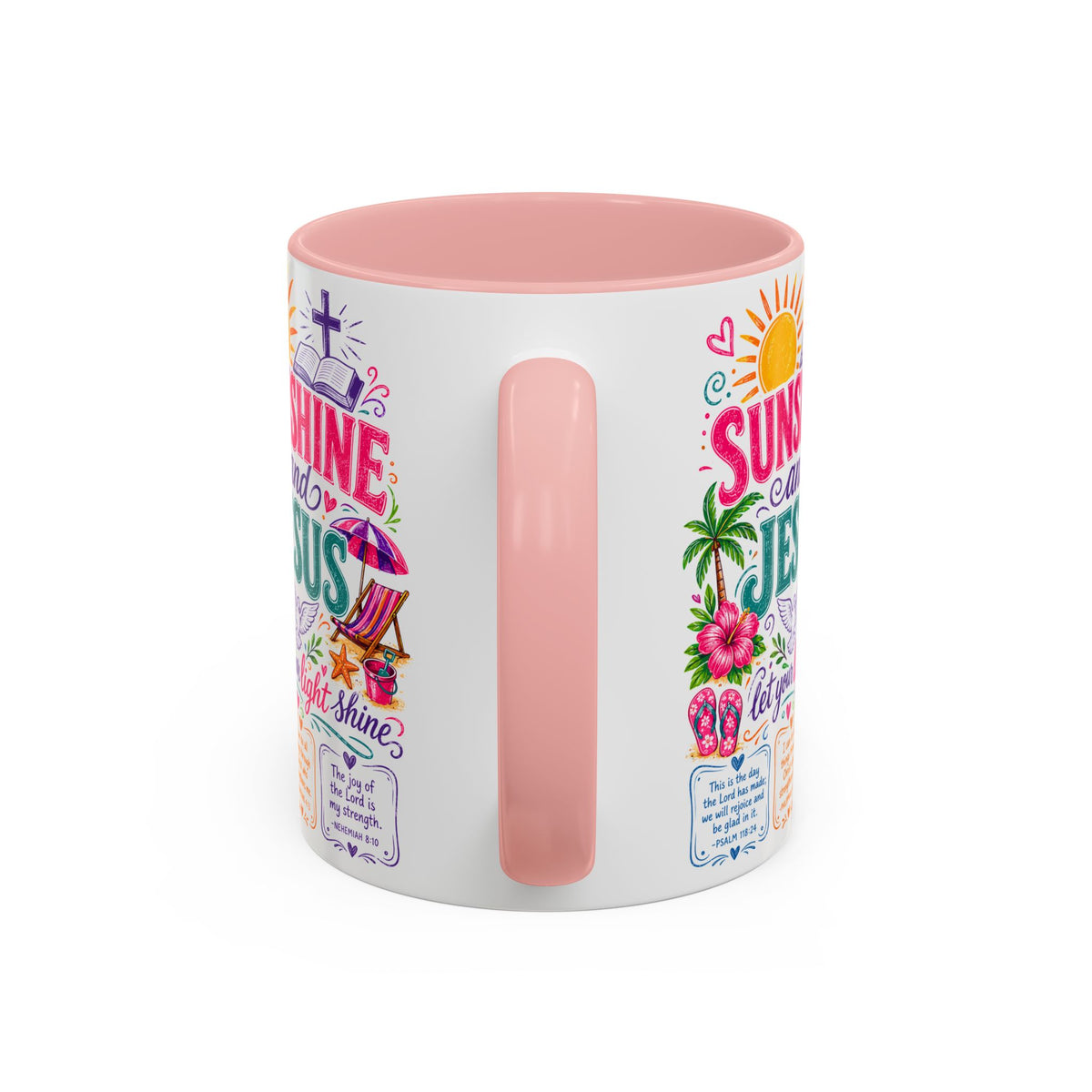 Sunshine and Jesus Coffee Mug — Faith-Inspired Beach Vibe Accent Mug (11/15oz)