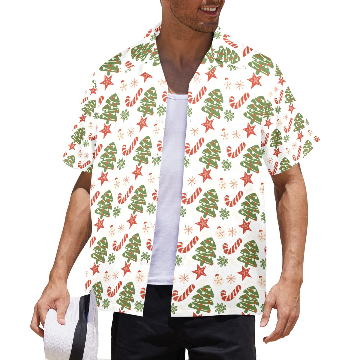 Men's All Over Print Christmas Shirt Made In USA Ships to USA Only