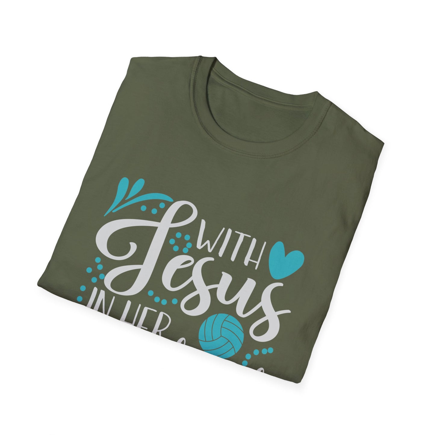 Jesus and Volleyball Woman's Softstyle T-Shirt