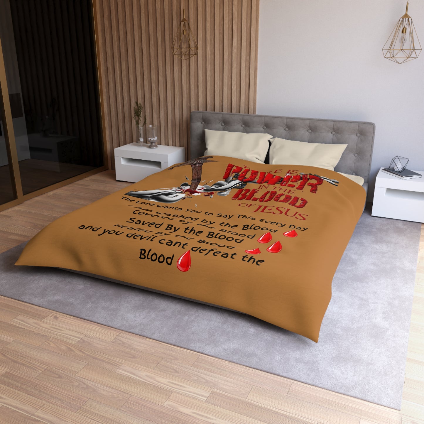 The Power of the Blood of Jesus - Microfiber Duvet Cover