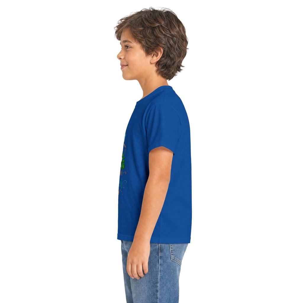 Kids Tee — Sunshine & Jesus Floral Cross Christian Graphic