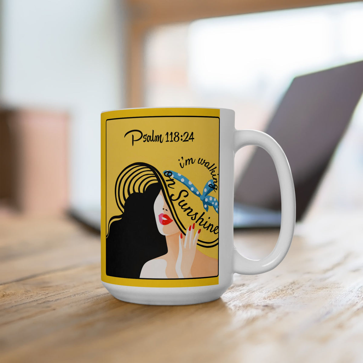 Lords Glory Psalm 118:24 Sunshine Ceramic Mug – Inspirational ‘Walking on Sunshine’ Design (11oz, 15oz)