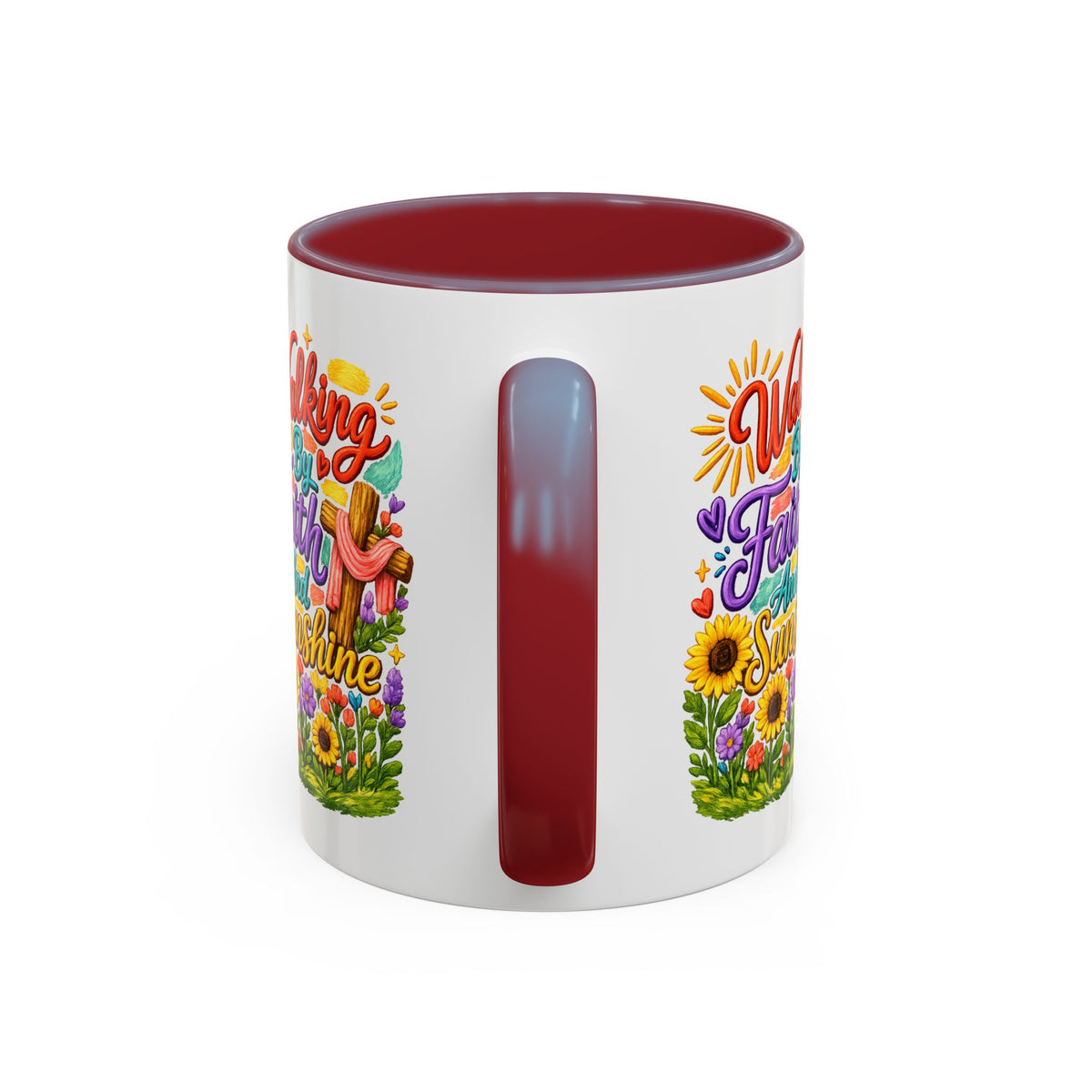 Walking by Faith and Sunshine Inspirational Coffee Mug