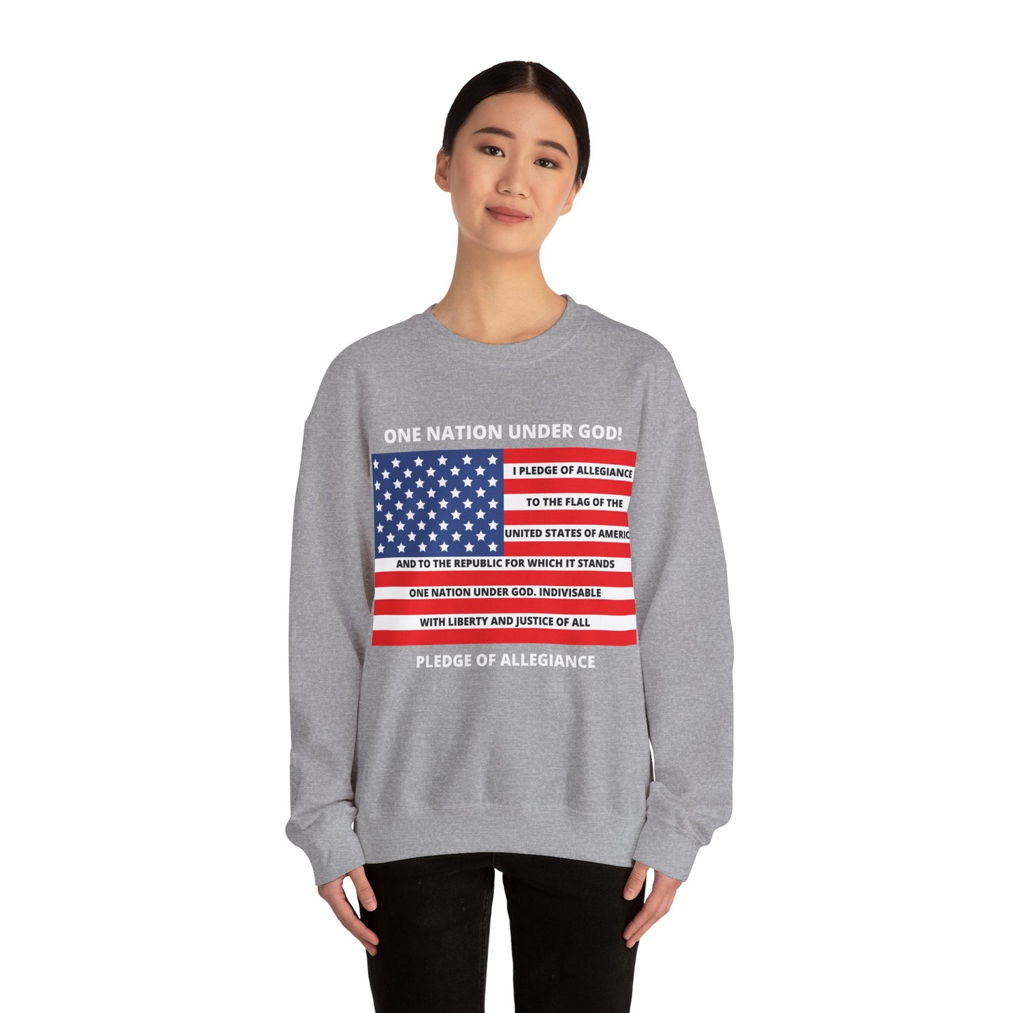 Pledge of Allegiance One Nation under GOD! Unisex Heavy Blend Crewneck Sweatshirt