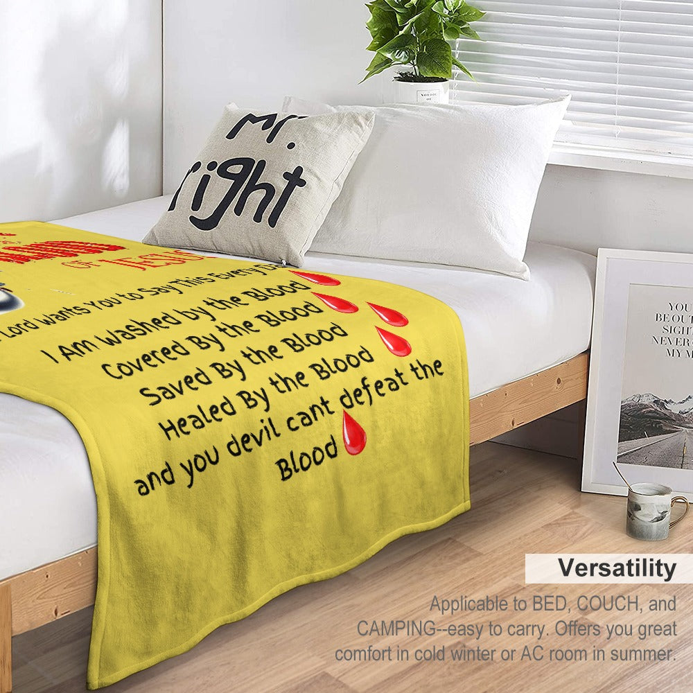 There's Power in the Blood of Jesus Custom super soft blanket Made in USA