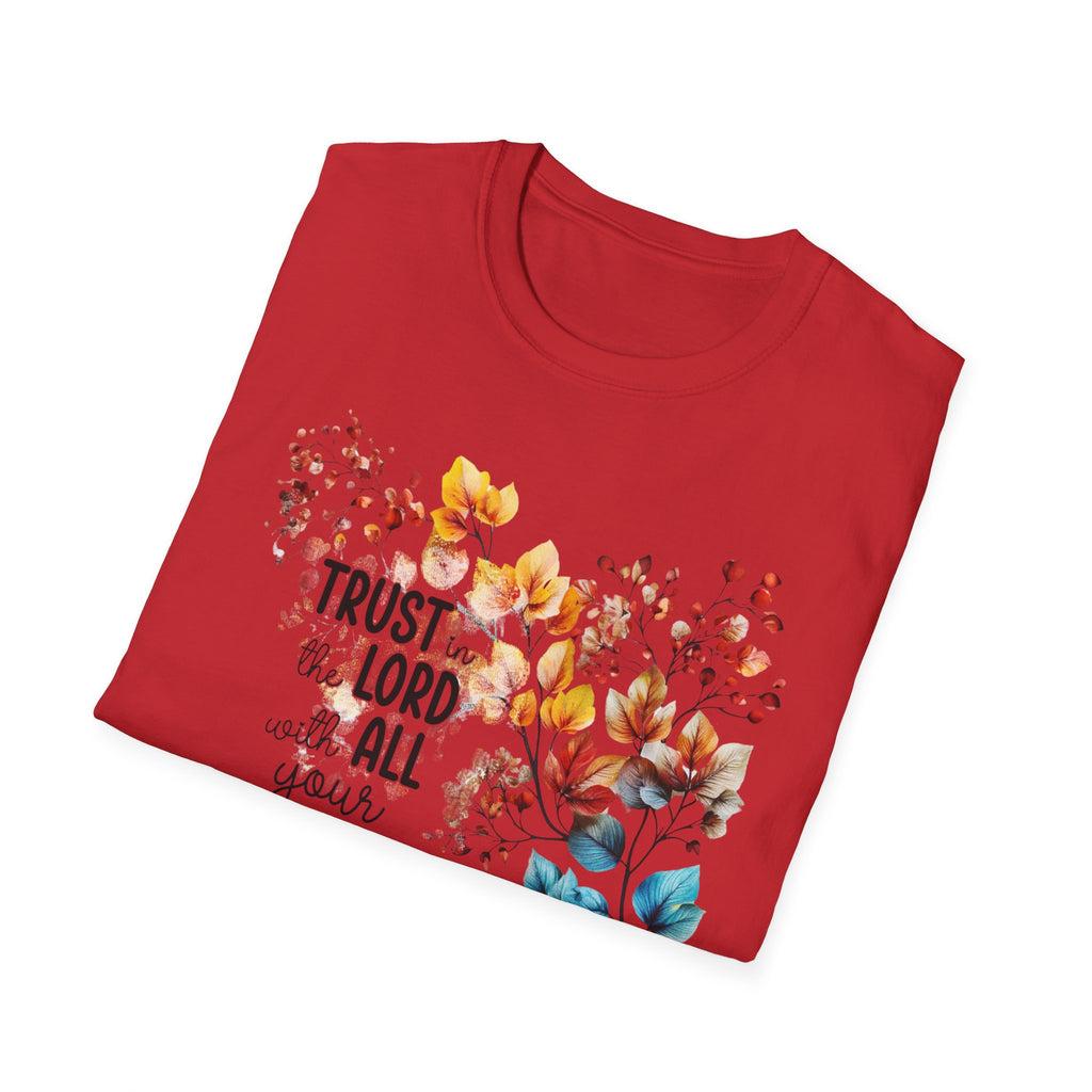 Trust the Lord with All Your Heart T-Shirt | Floral Scripture Design