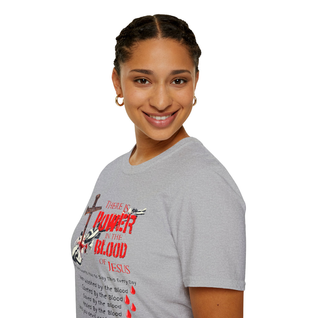 Jesus Blood Cross T-Shirt — "There Is Power In The Blood of Jesus" Christian Tee
