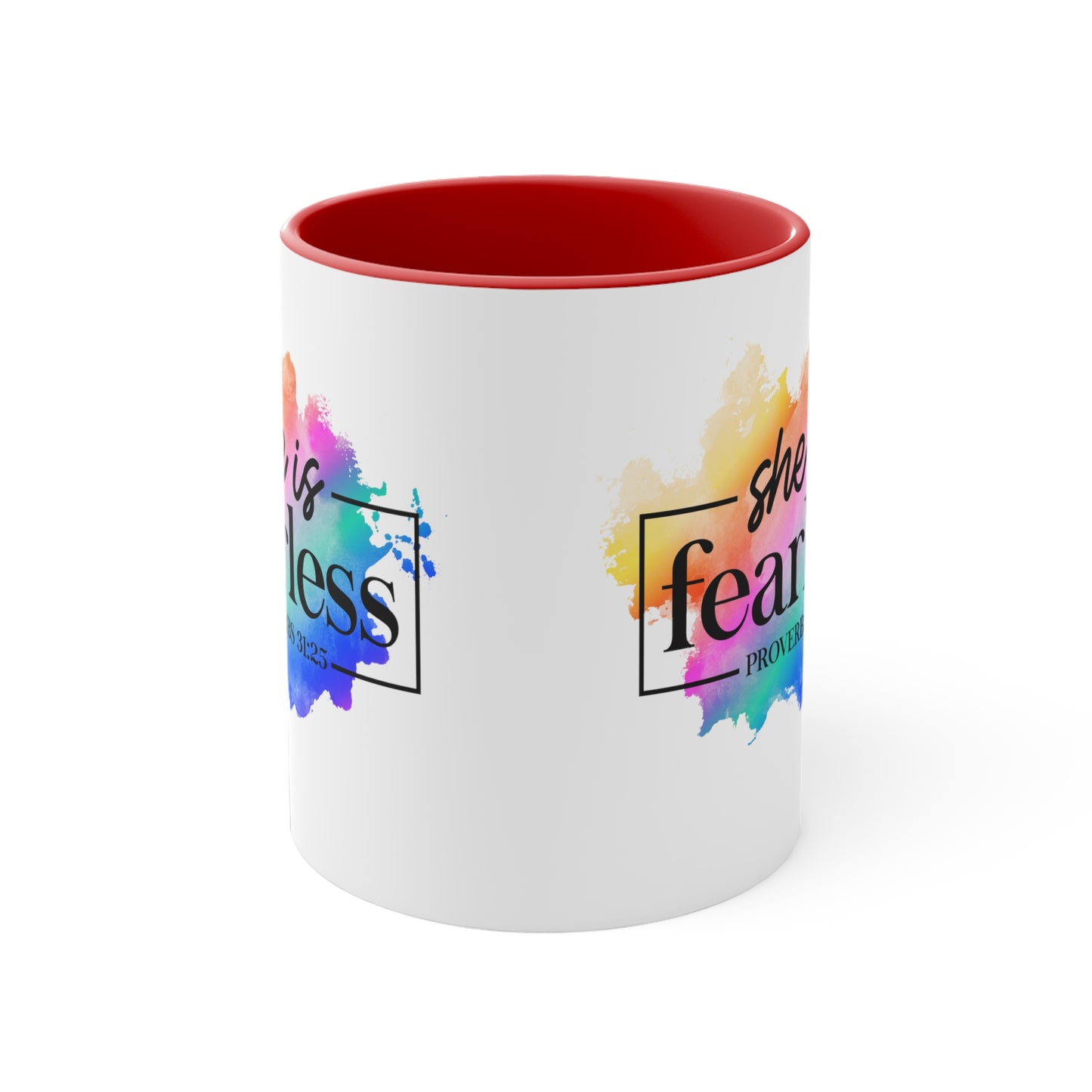 SHE IS FEARLESS - 5 Colors Accent Coffee Mug, 11oz