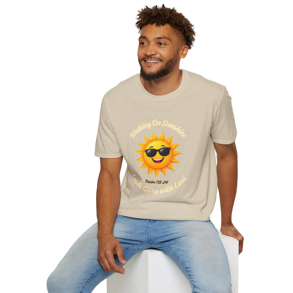 Sunshine Smiles T-Shirt — Sunglasses Sun with Psalm 118:24 Inspirational Tee