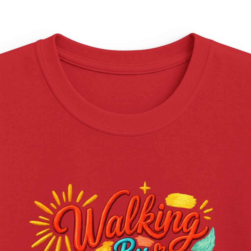 Kids T‑Shirt – "Walking by Faith and Sunshine" Colorful Floral Tee