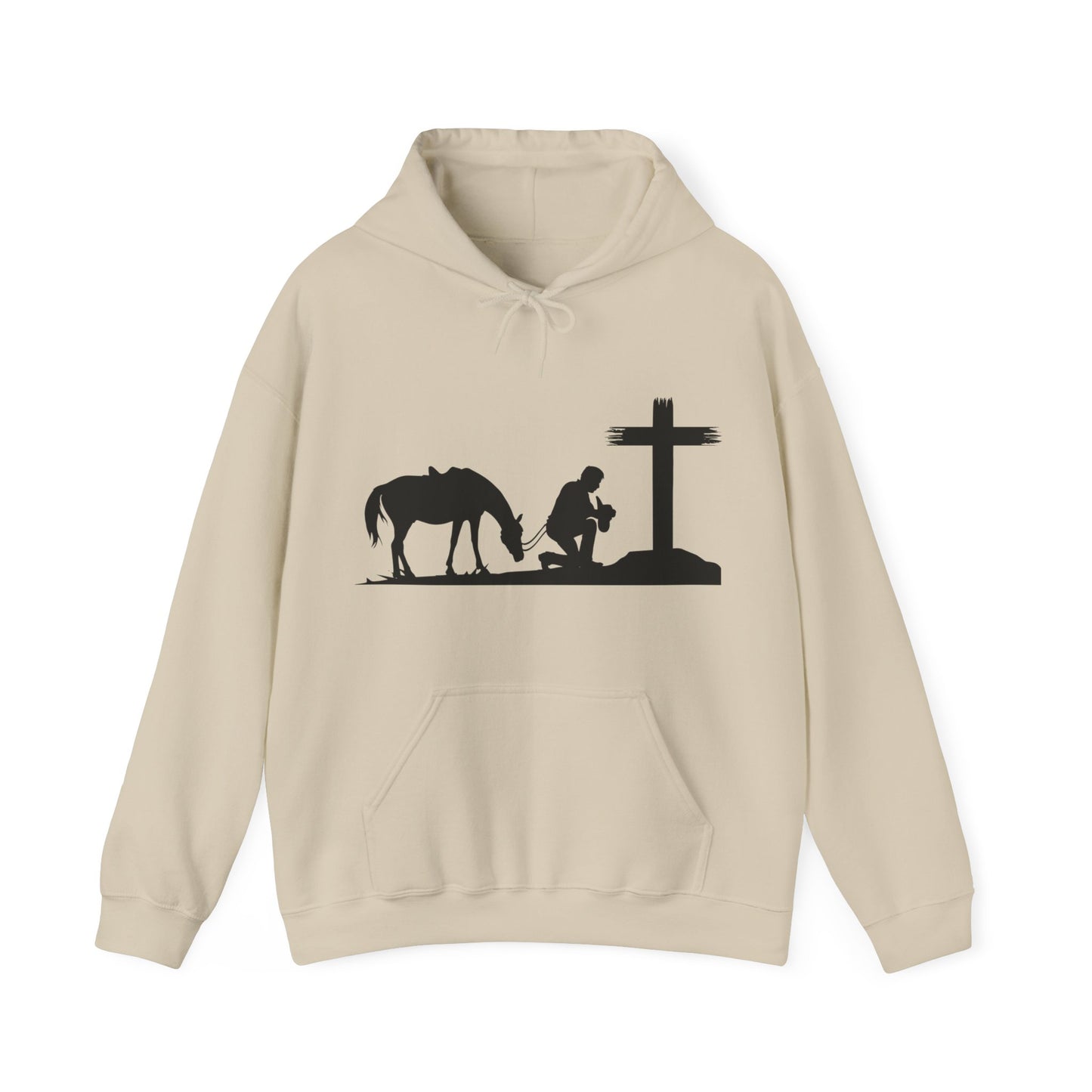 Prayer - when life gets to hard to stand - Kneel - Unisex Heavy Blend Hooded Sweatshirt