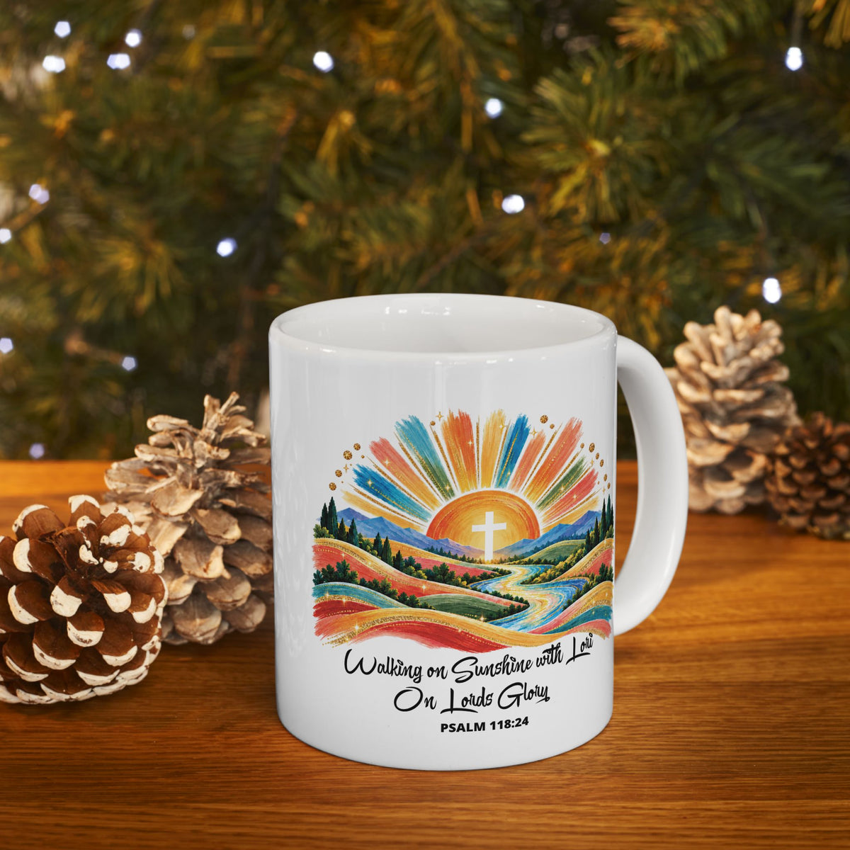 Walking On Sunshine with Lori on Lords Glory - Colorful Mountain Landscape Ceramic Mug