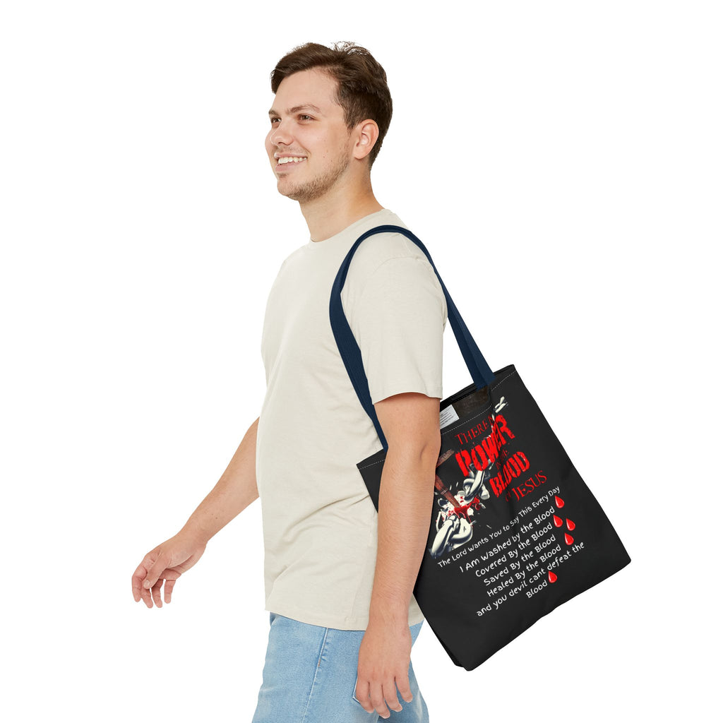 Tote — "The Power of the Blood of Jesus" Inspirational Christian Tote Bag