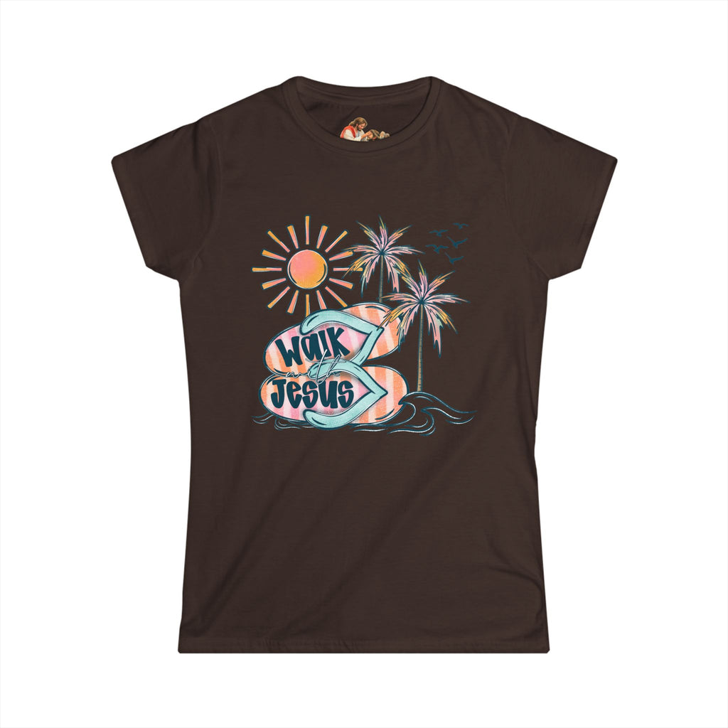 Walk By Faith surf design Tee | Palm Trees, Sun, Beach Vibes