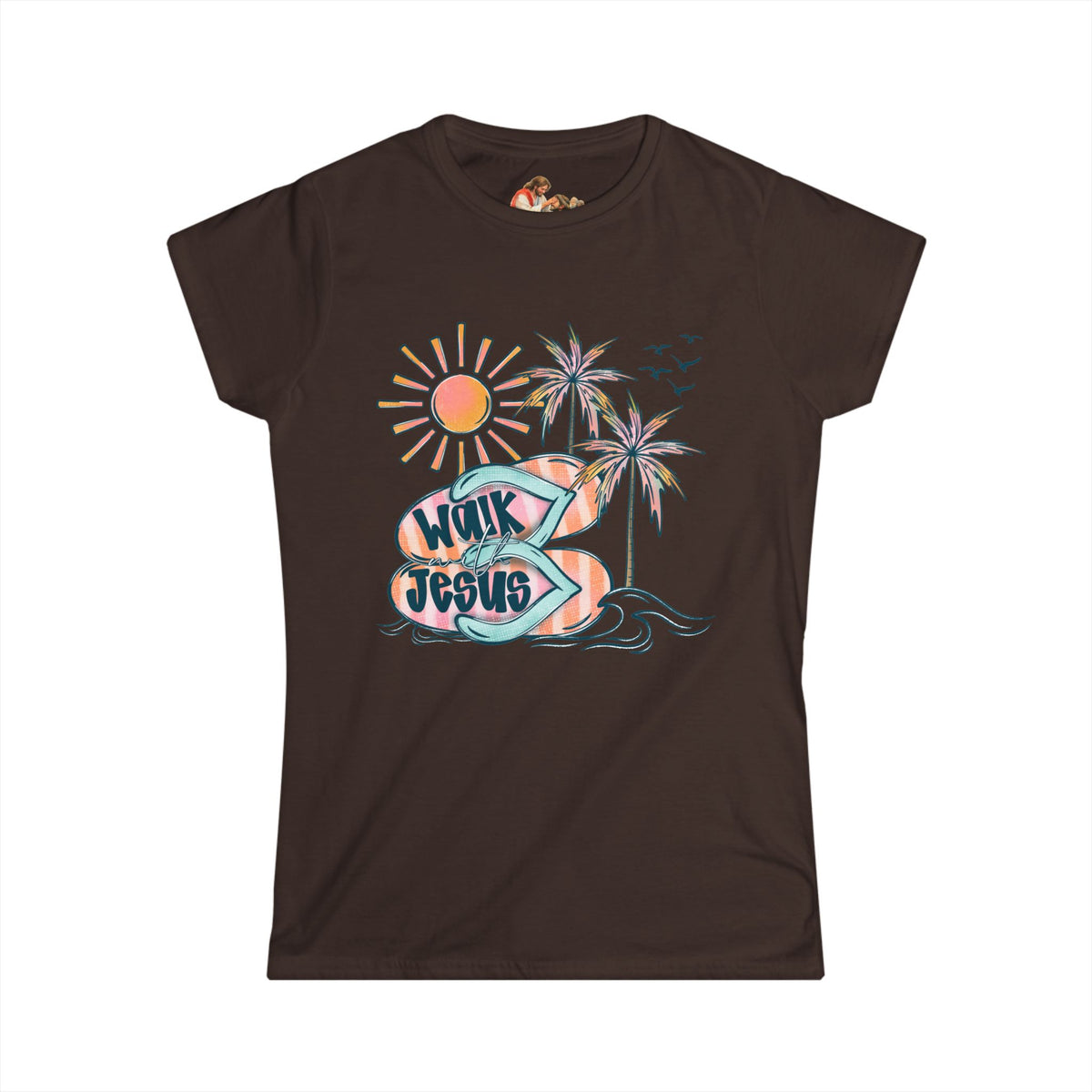 Walk By Faith surf design Tee | Palm Trees, Sun, Beach Vibes