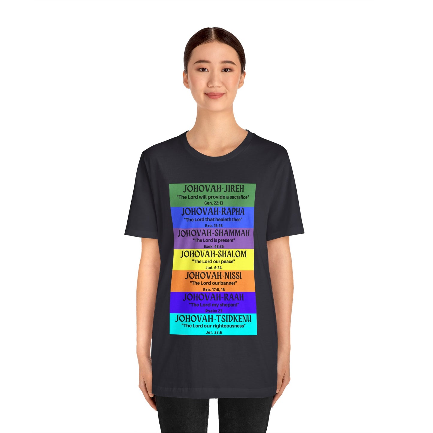 JEHOVAH's  names - Many Colors Unisex Jersey Short Sleeve Tee