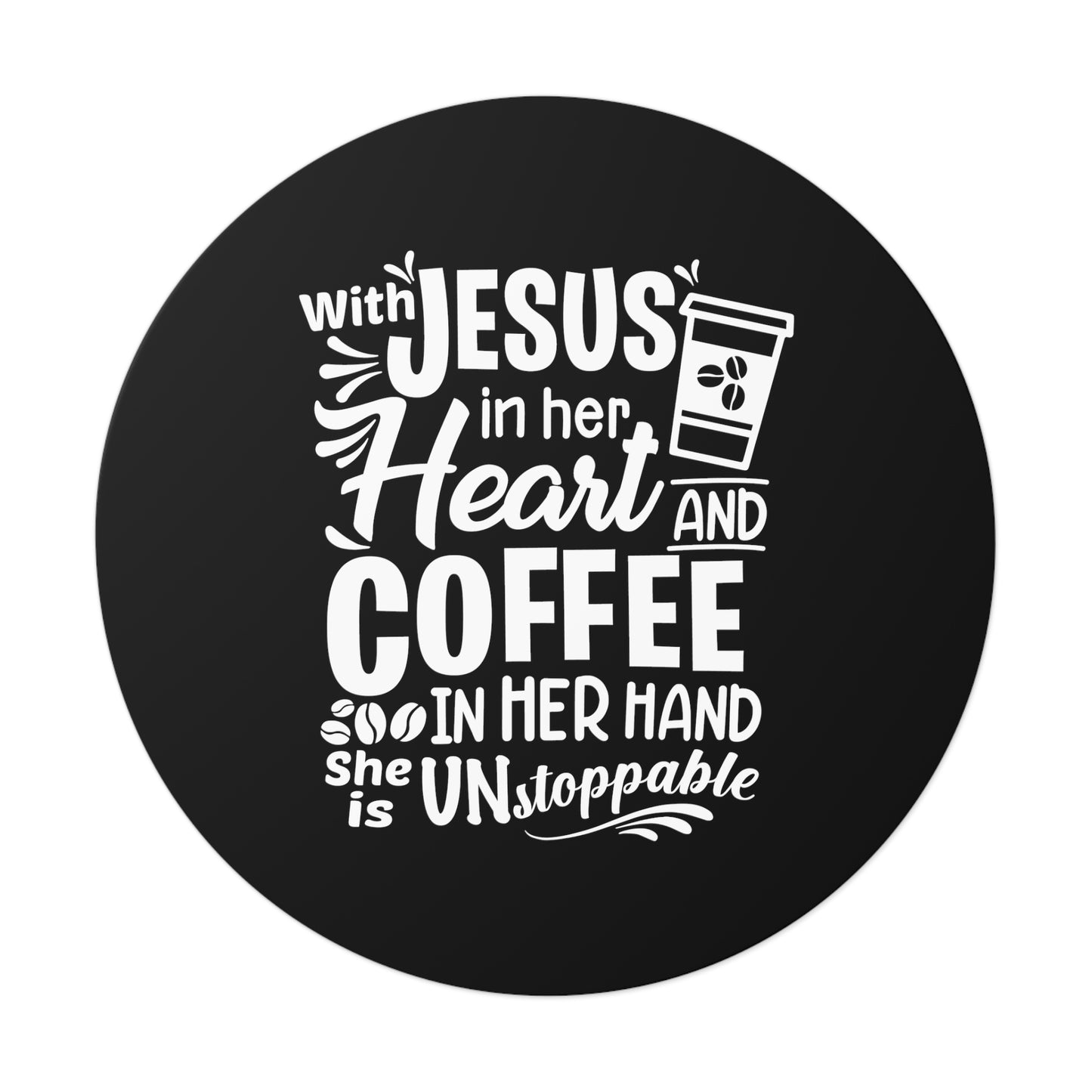 JESUS and Coffee - Round Vinyl Stickers