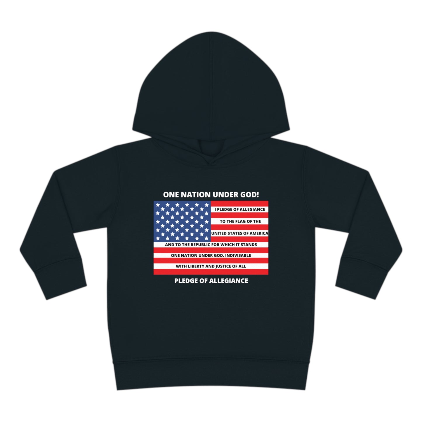 One Nation Under GOD Pledge of Allegiance Toddler Pullover Fleece Hoodie