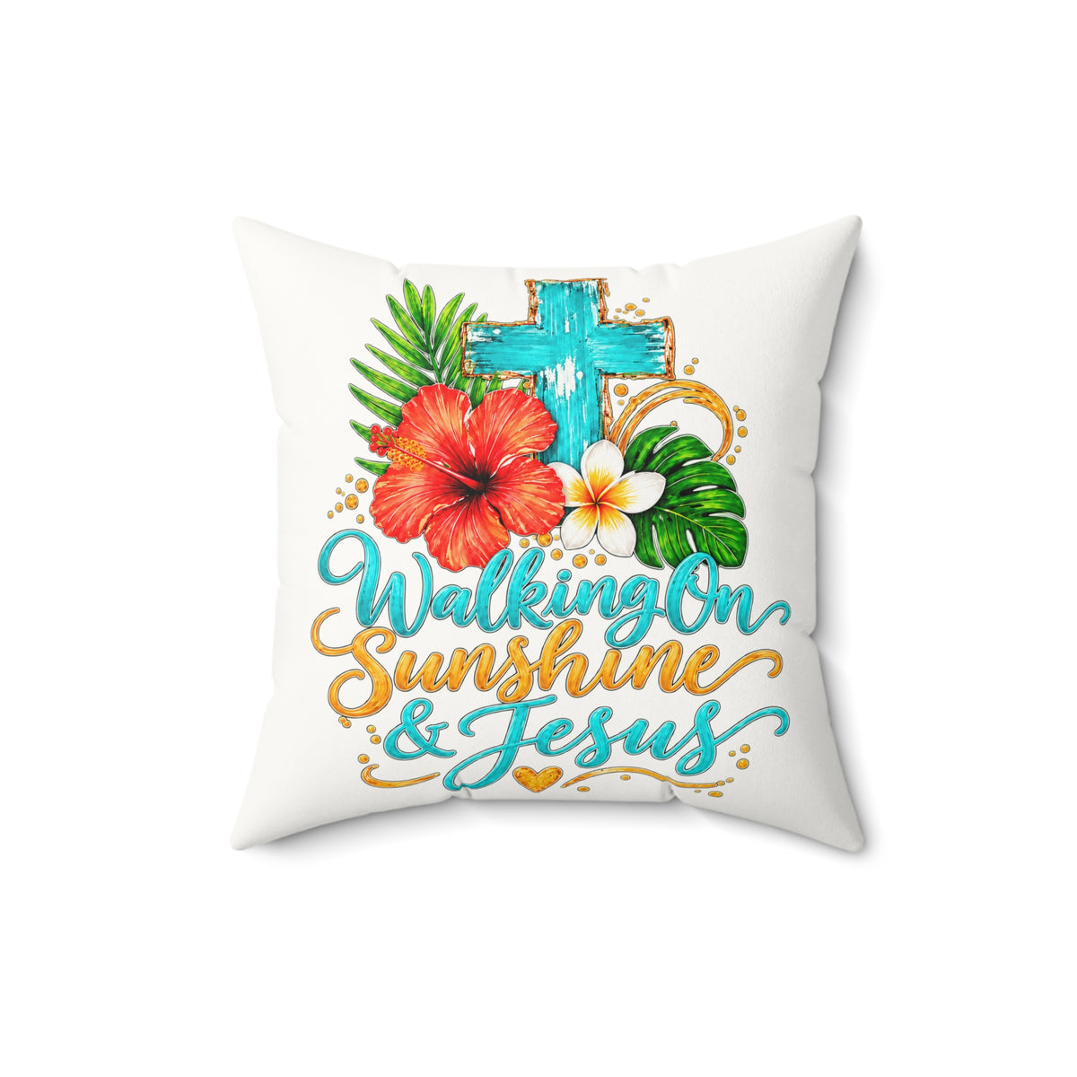 Walking on Sunshine Faux Suede Square Pillow
