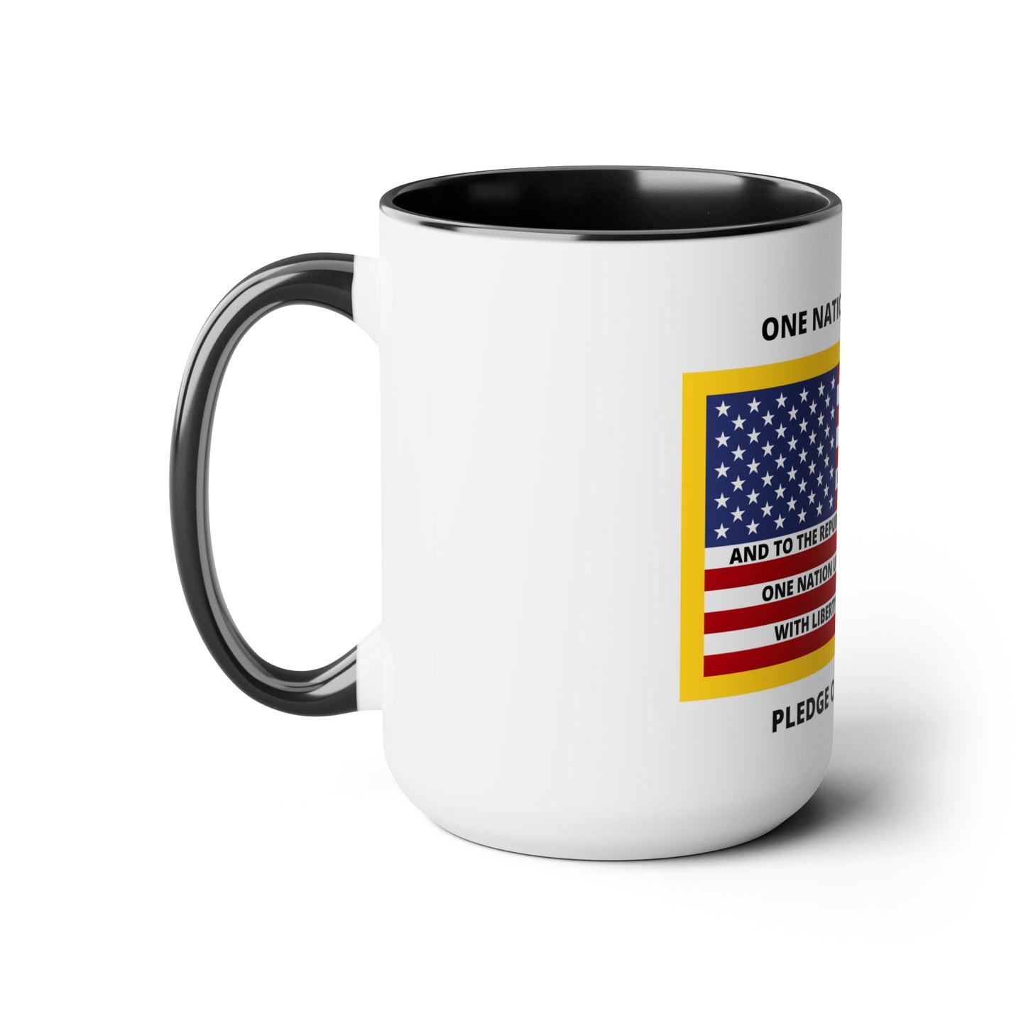 Pledge of Allegiance One Nation Under GOD! Two-Tone Coffee Mugs, 15oz