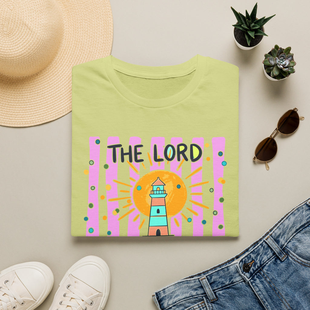 The Lord Is My Light Lighthouse Christian T-Shirt — Psalm 27:1  Inspirational Tee