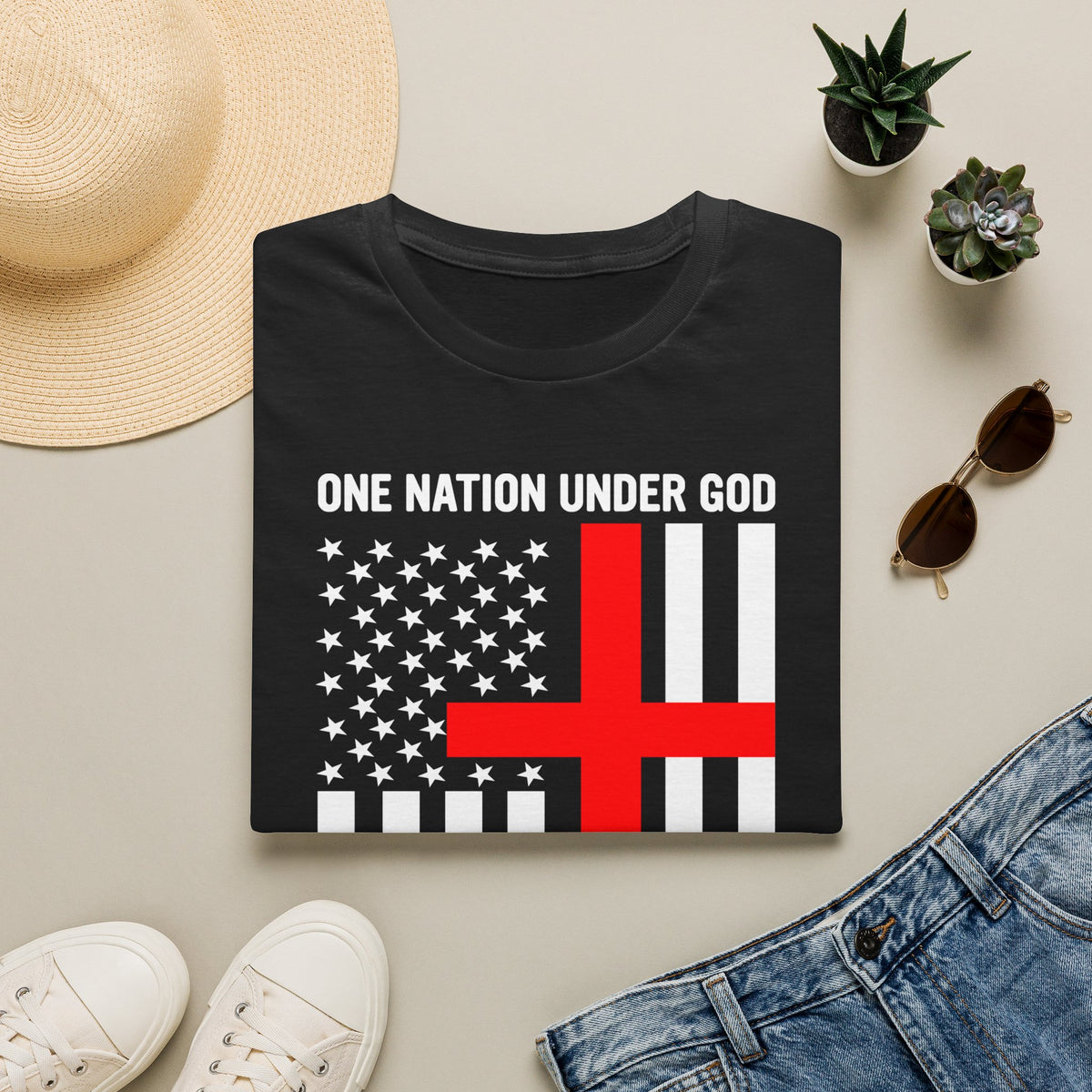 One Nation Under GOD - Mens Womans Softstyle T-Shirt