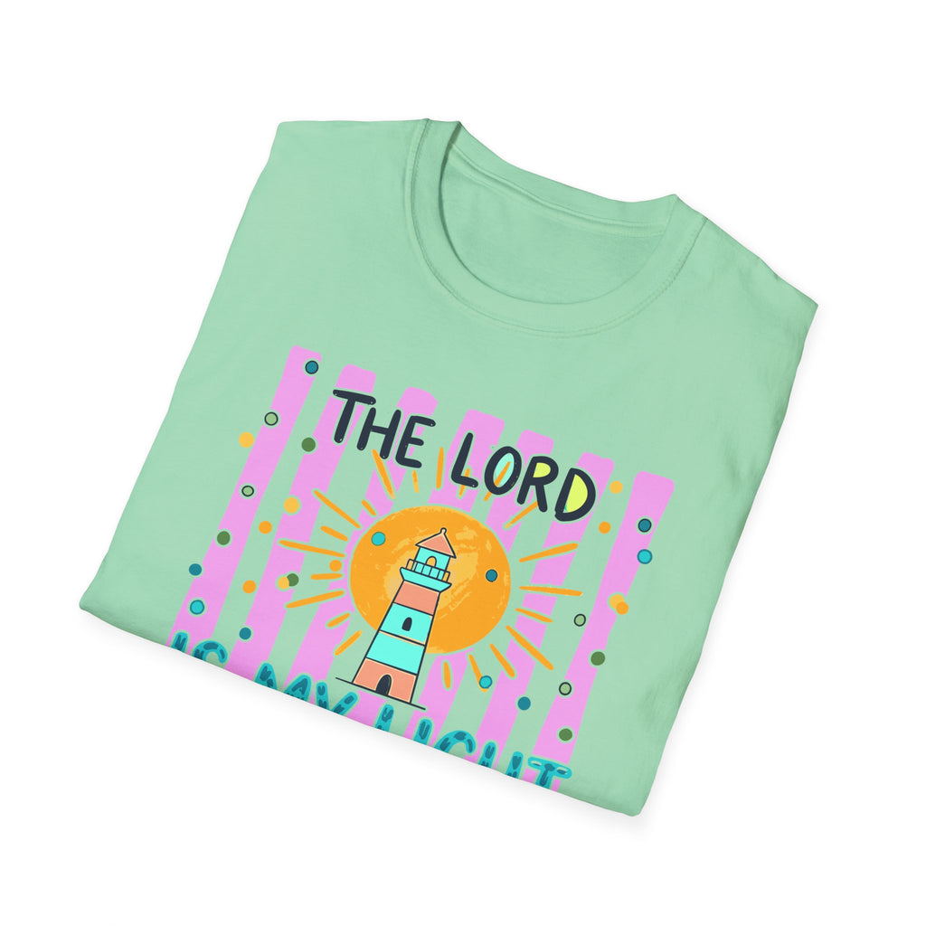 The Lord Is My Light Lighthouse Christian T-Shirt — Psalm 27:1  Inspirational Tee