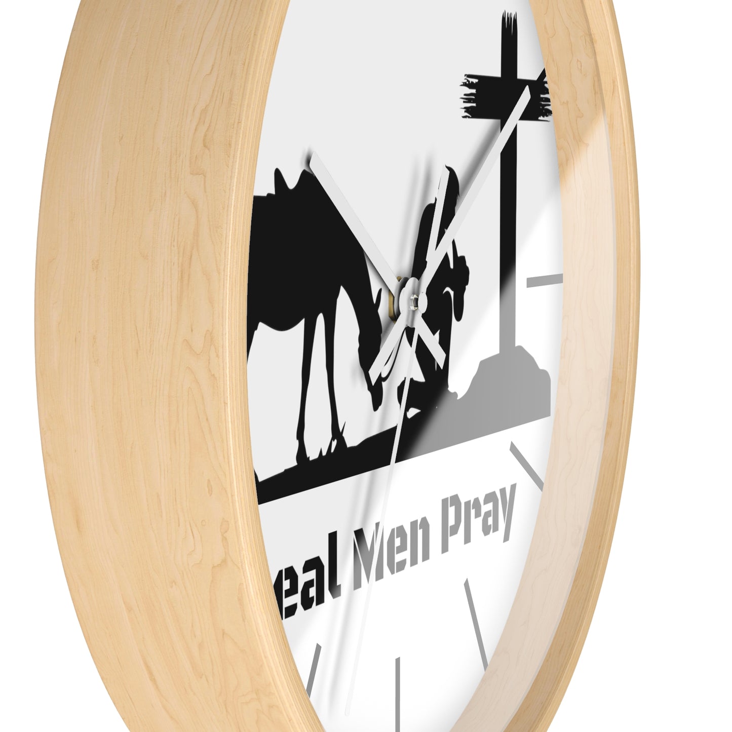 Real Men Pray Cowboys Wall clock