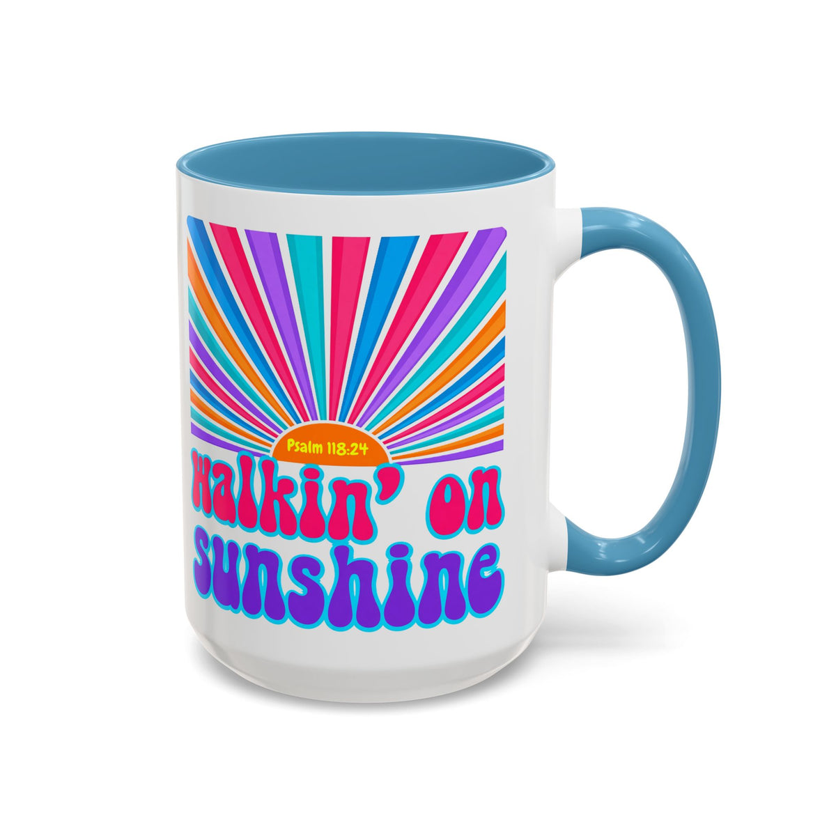 Coffee Mug — "Walkin' on Sunshine" Retro Psalm 118:24 Accent Mug