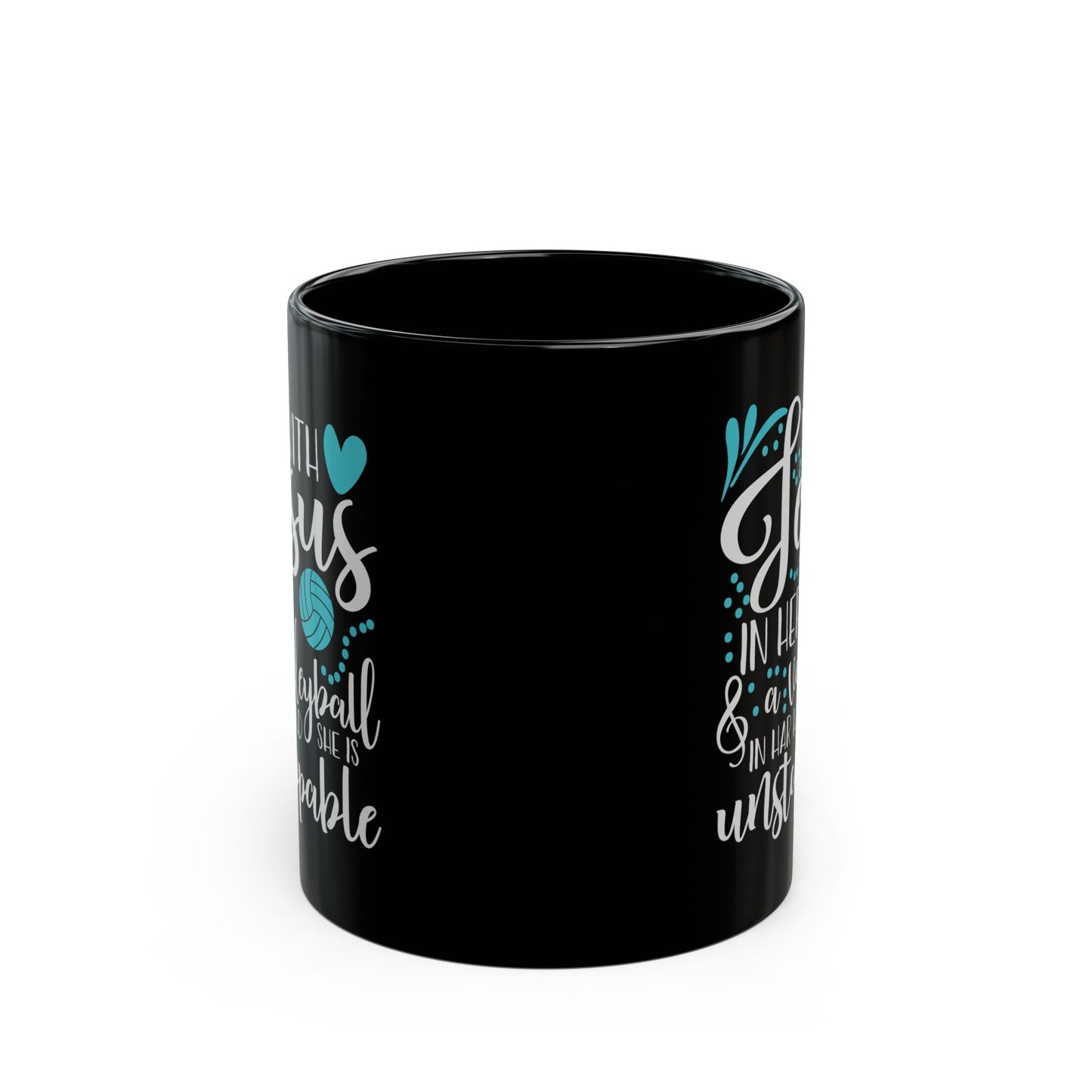 Jesus and Volleyball 11oz Black Mug