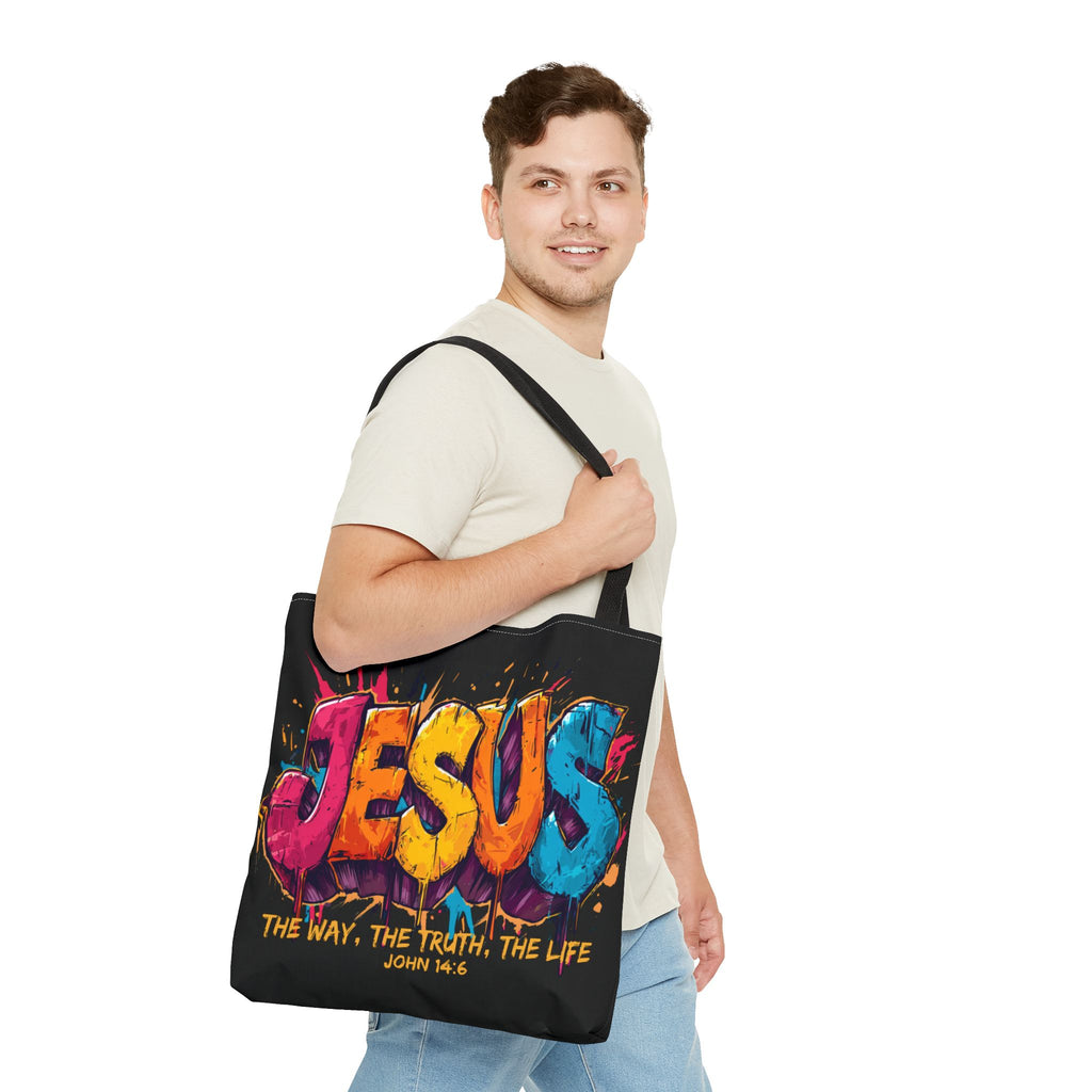 Jesus Graffiti Tote Bag | The Way The Truth The Life John 14:6