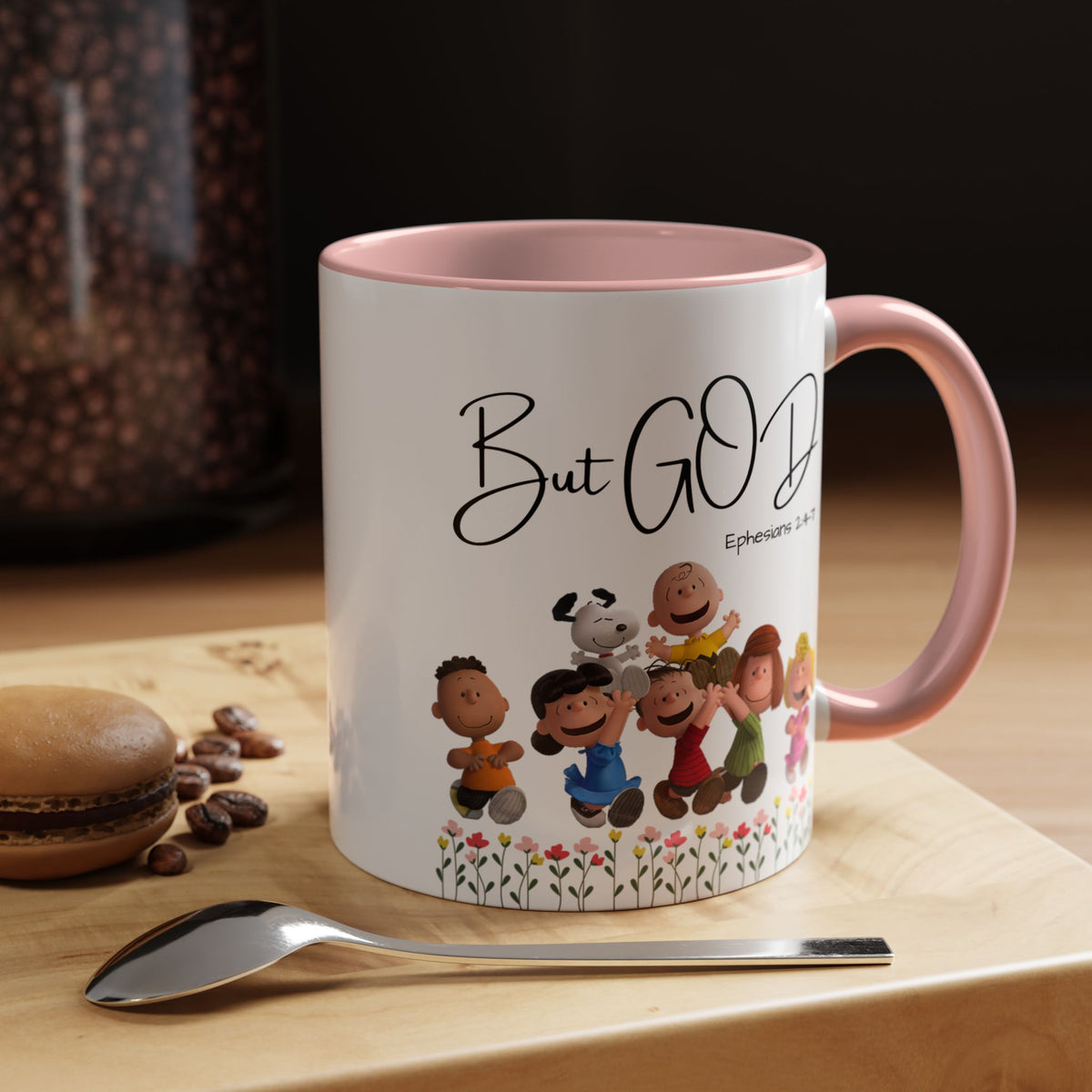 But God Scripture Coffee Mug — Genesis 50:20 Inspirational Heart Accent Mug (11/15oz)