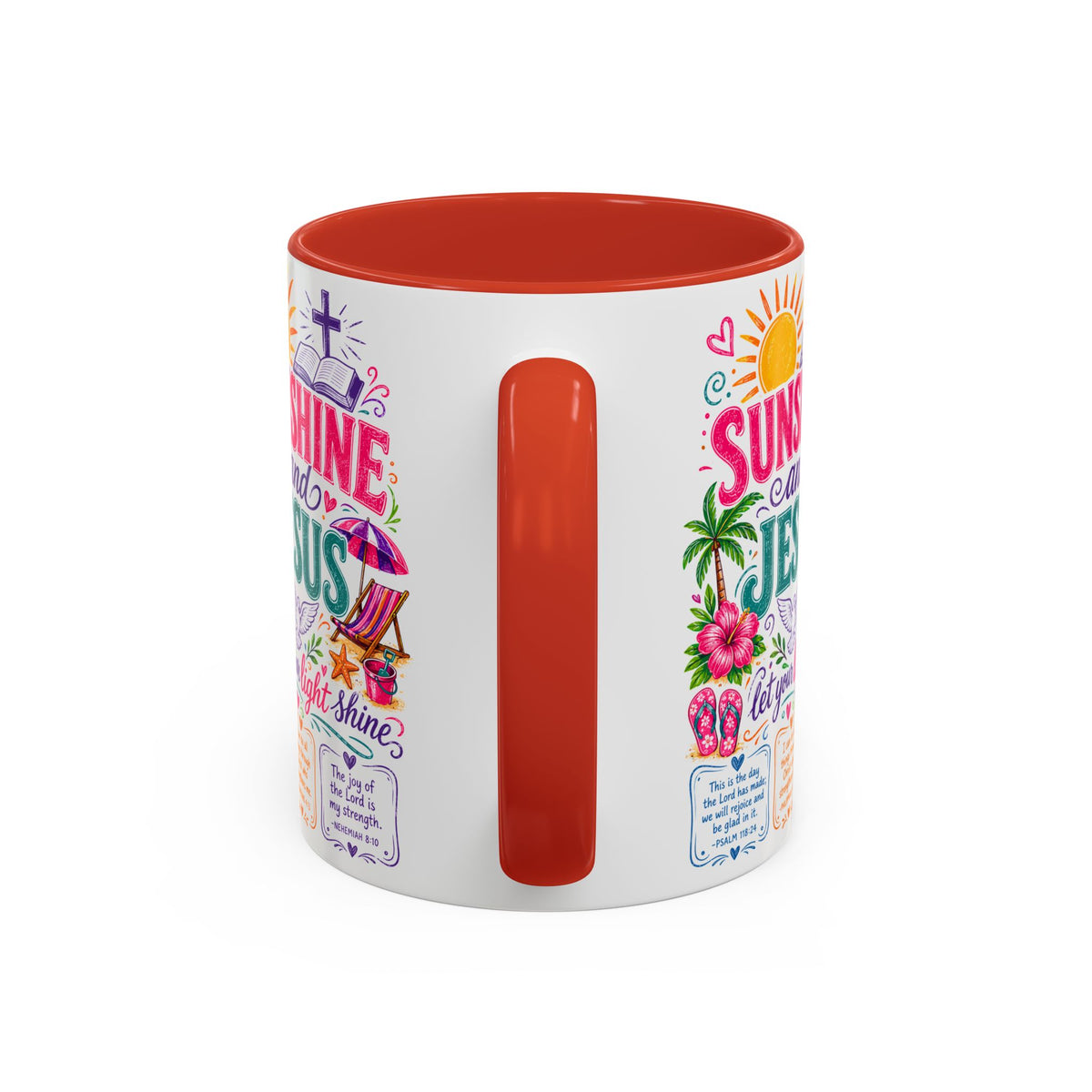 Sunshine and Jesus Coffee Mug — Faith-Inspired Beach Vibe Accent Mug (11/15oz)