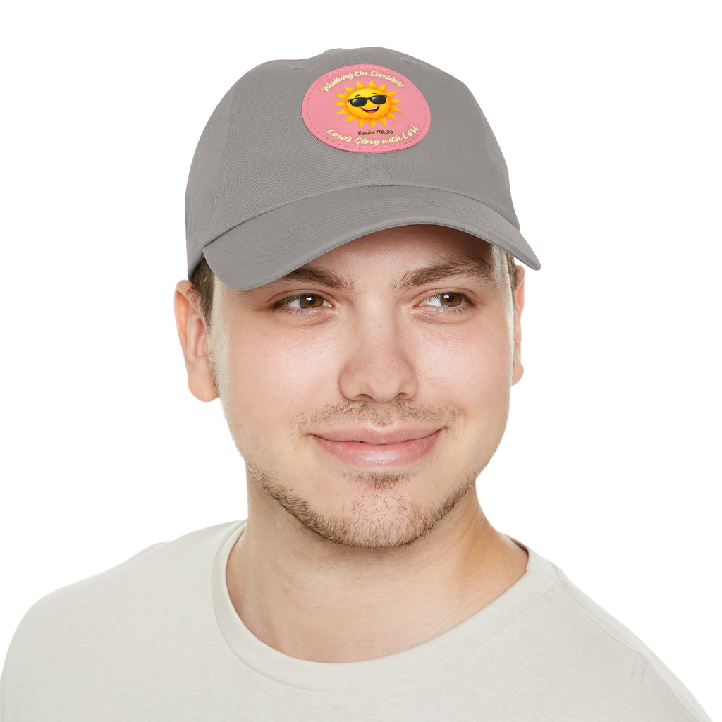 Sunshine Smiles Dad Hat — Round Leather Patch ‘Always Brighter’
