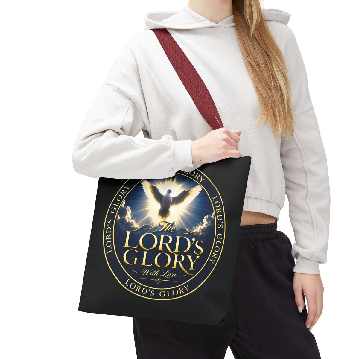 Tote Bag — "The Lord's Glory with Lori" Christian Dove Tote (Faith-Inspired Church Bag)