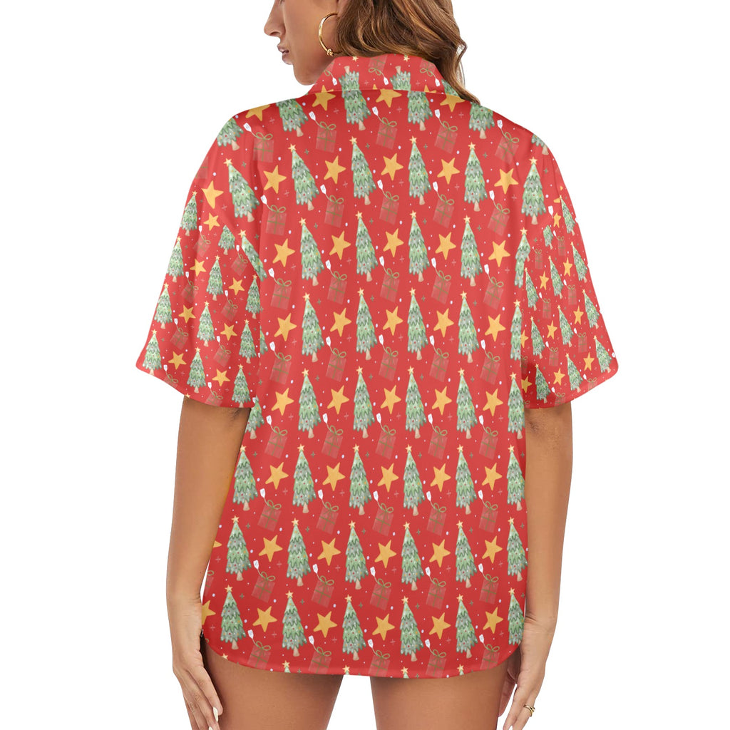 Women's All Over Print Christmas Shirt Made in USA