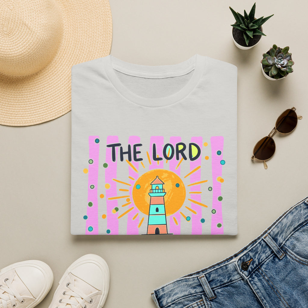 The Lord Is My Light Lighthouse Christian T-Shirt — Psalm 27:1  Inspirational Tee